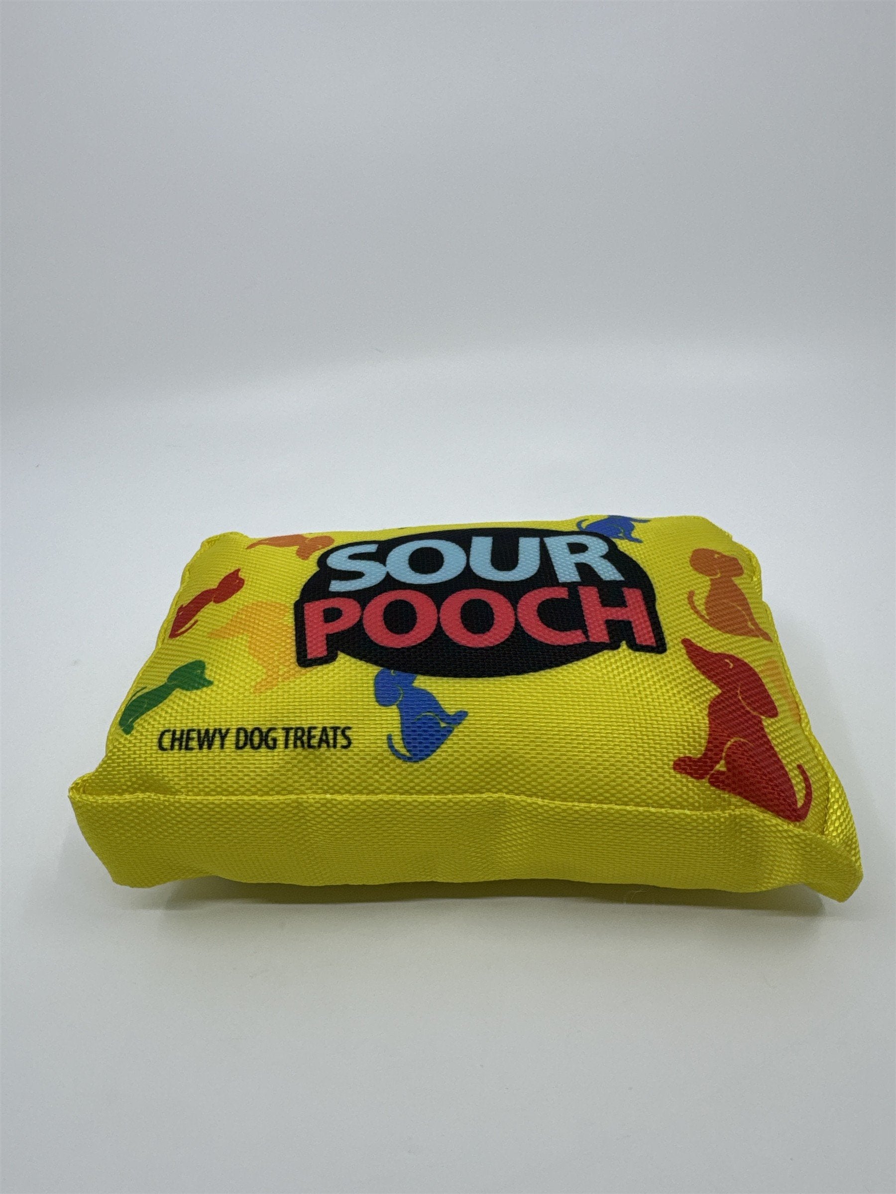 Sour Pooch Candy Box Dog Toy Yellow Candy Box Dog Toy