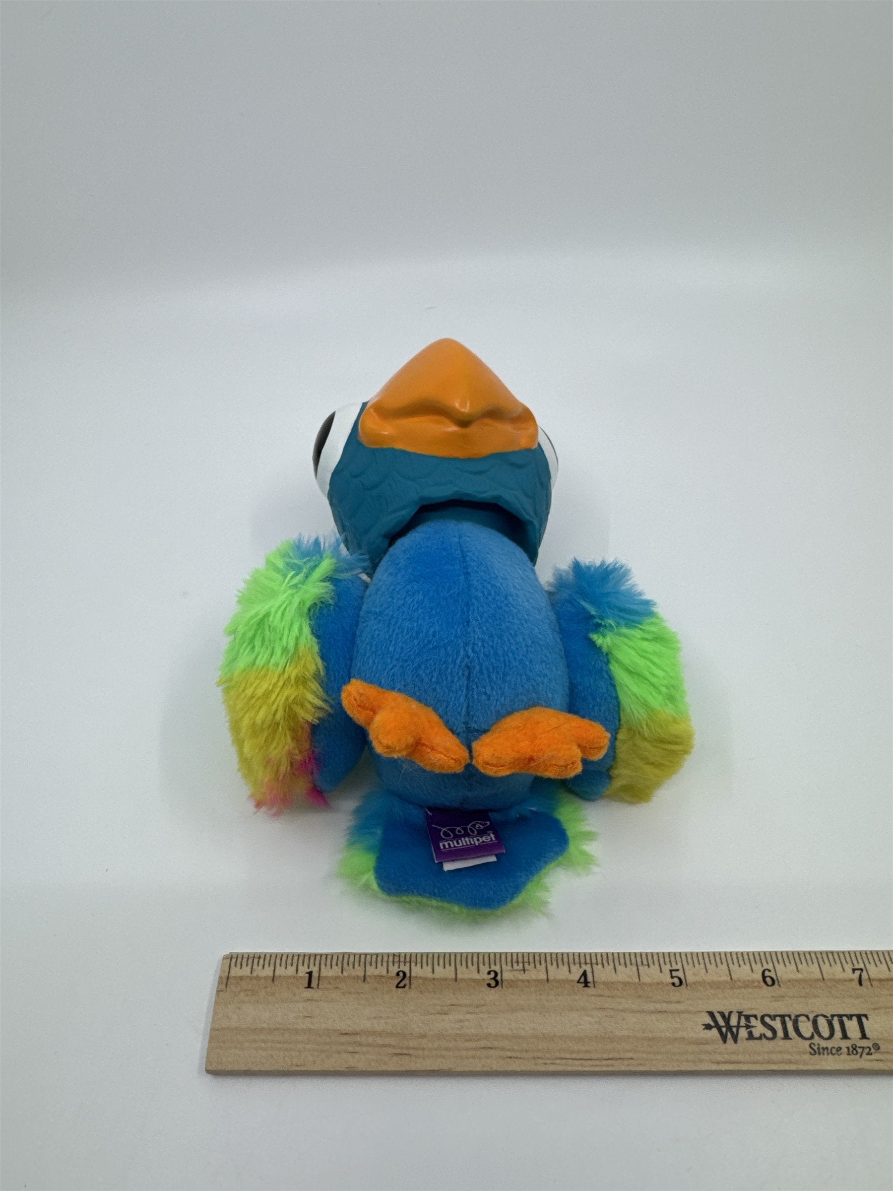 Blue, Green And Yellow Bird/Parrot Squeaker Dog Toy By MultiPet
