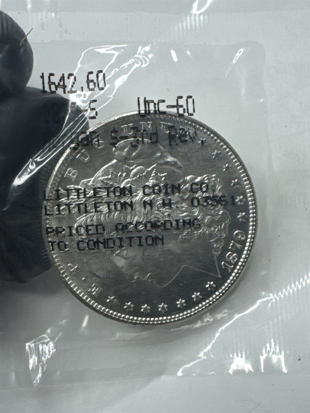1879-S Morgan Silver Dollar UNC-60 $1 Coin 90% LITTLETON Uncirculated