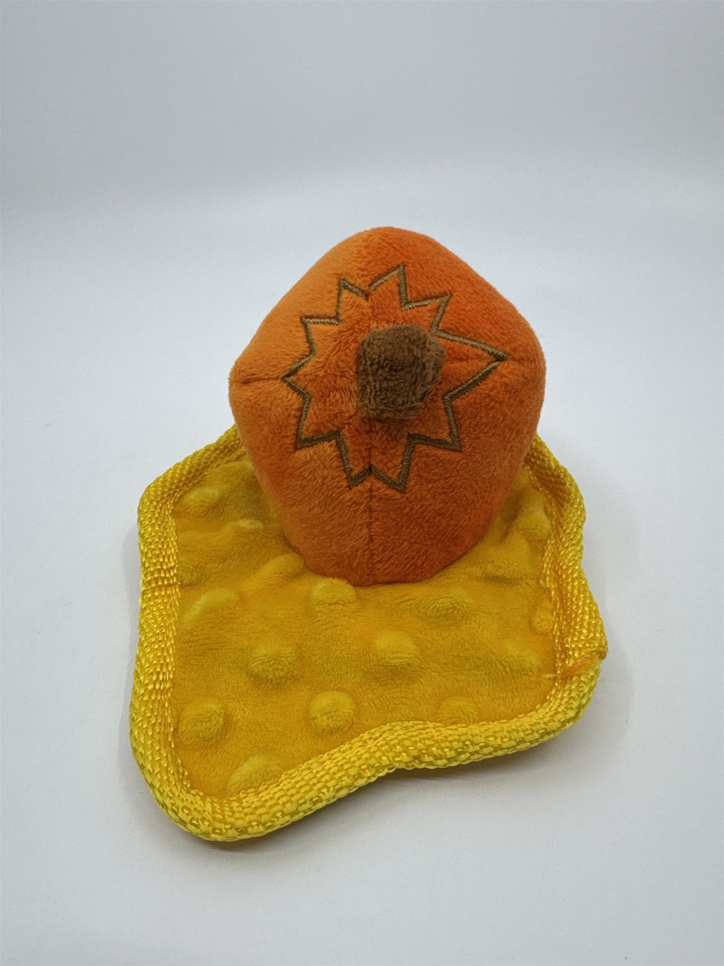 Smashed Pumpkin Halloween Bark Squeaker Dog Toy