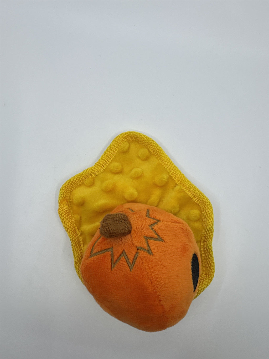 Smashed Pumpkin Halloween Bark Squeaker Dog Toy