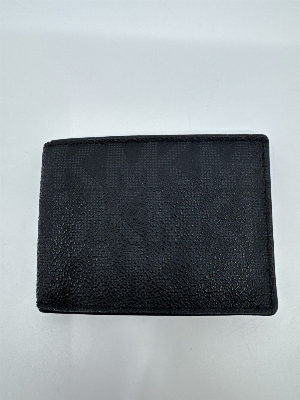 Michael Kors Black Leather MK Pattern Card Wallet