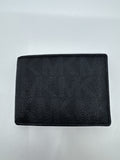 Michael Kors Black Leather MK Pattern Card Wallet