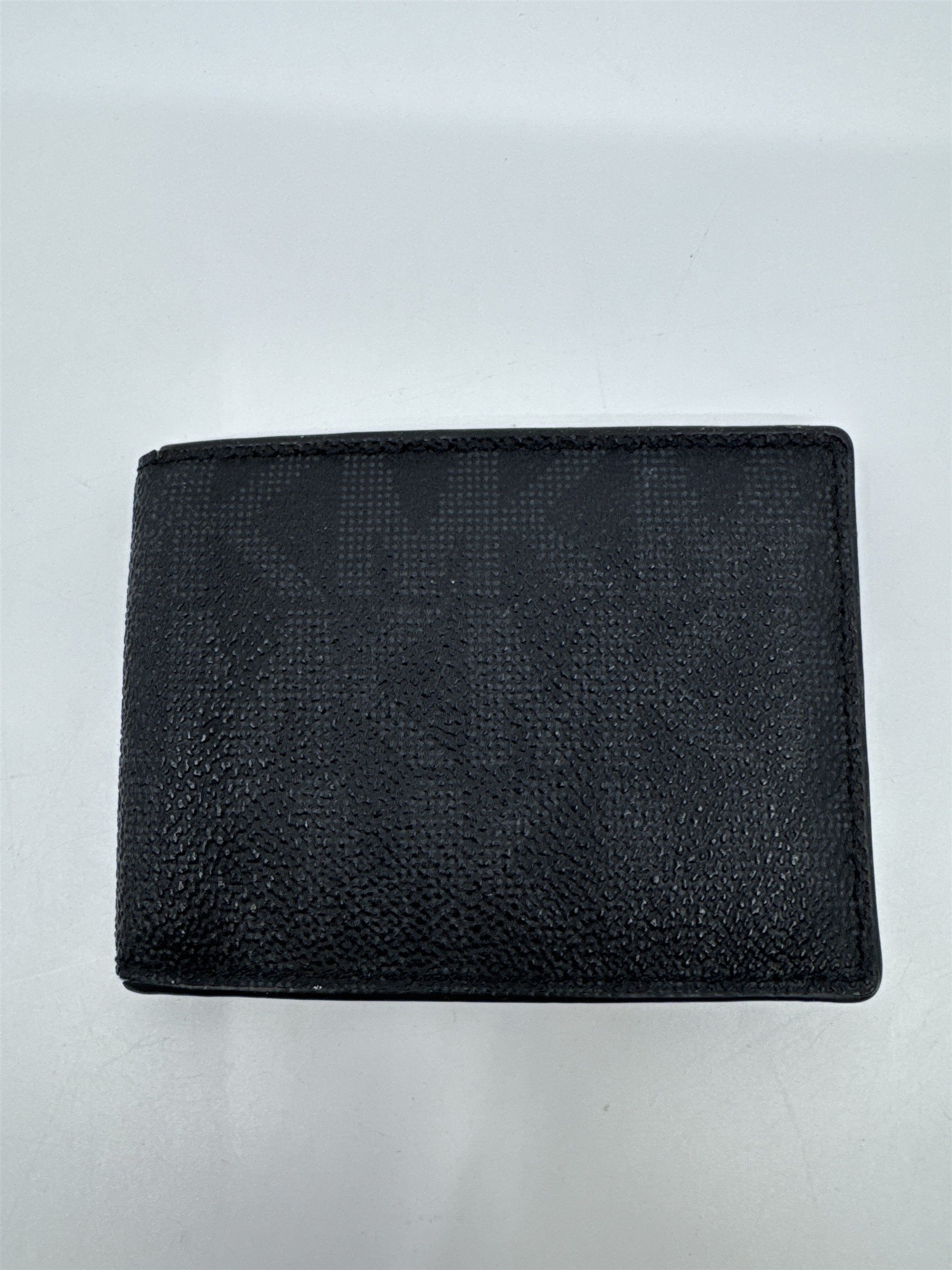 Michael Kors Black Leather MK Pattern Card Wallet