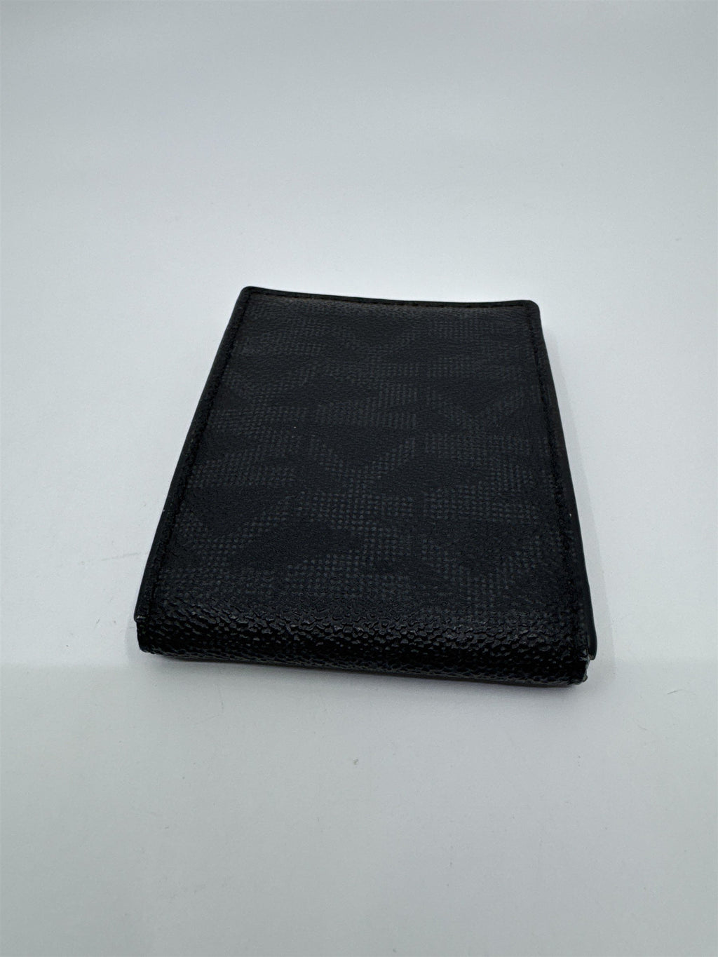 Michael Kors Black Leather MK Pattern Card Wallet