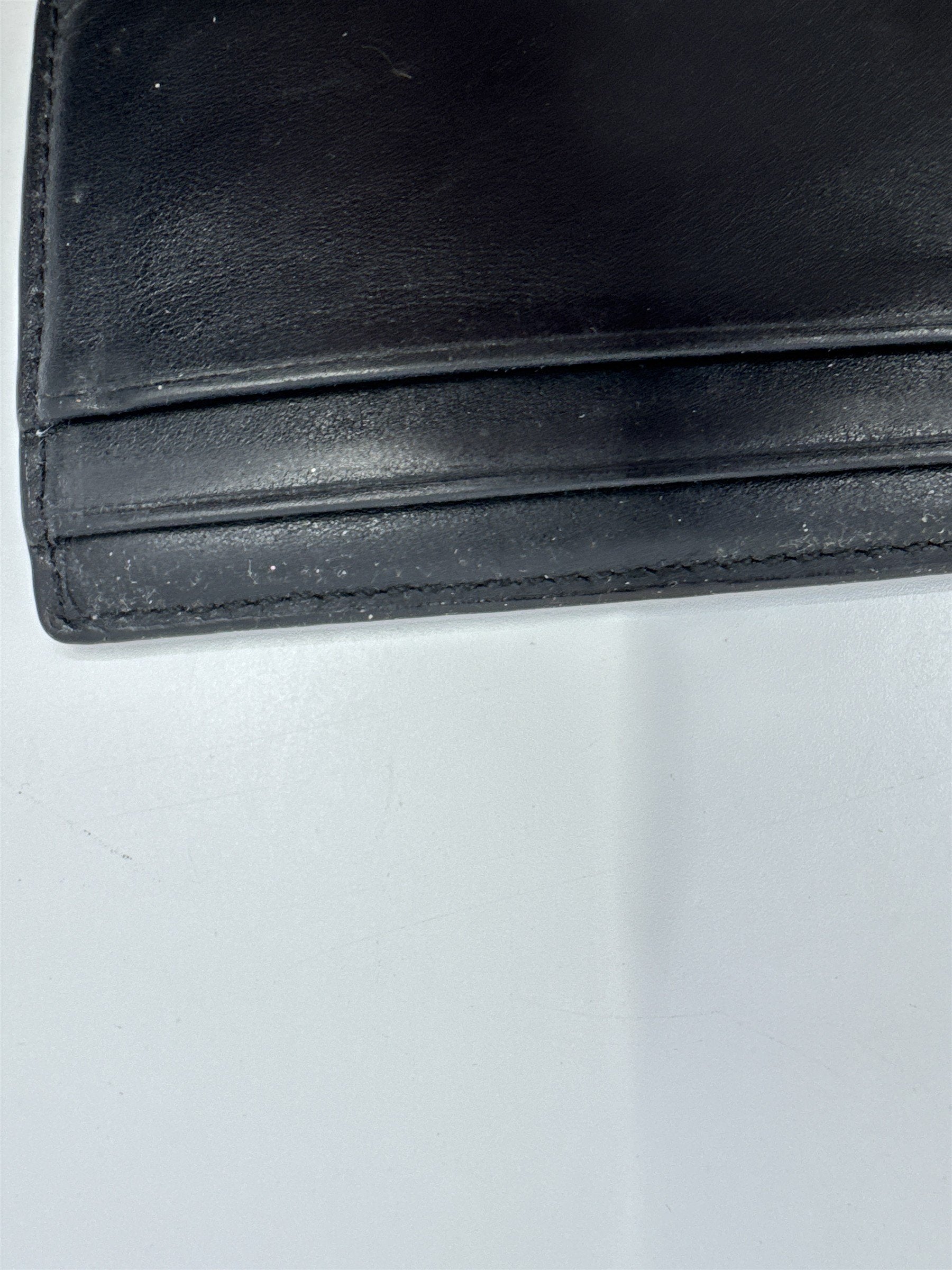 Michael Kors Black Leather MK Pattern Card Wallet