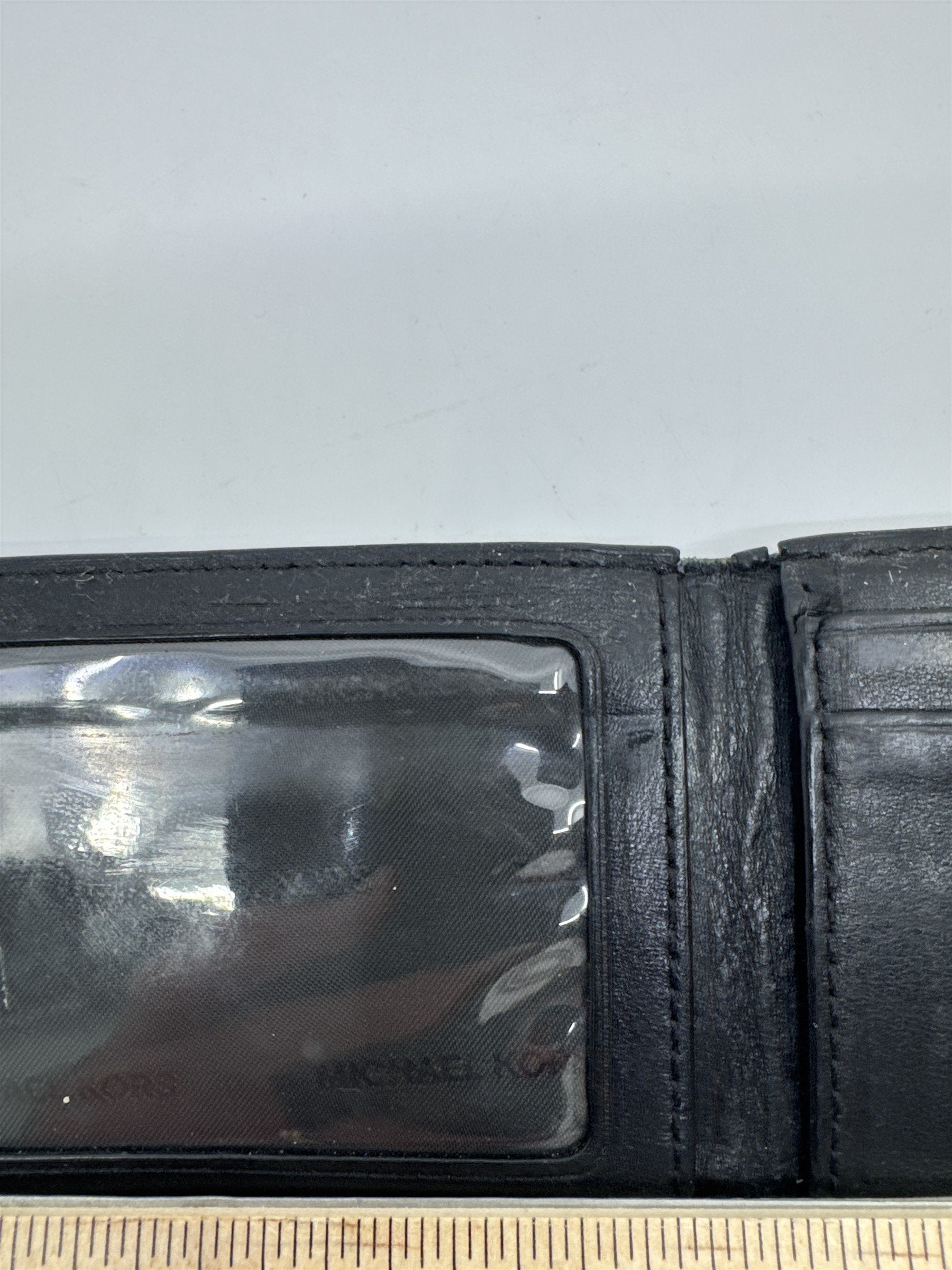 Michael Kors Black Leather MK Pattern Card Wallet