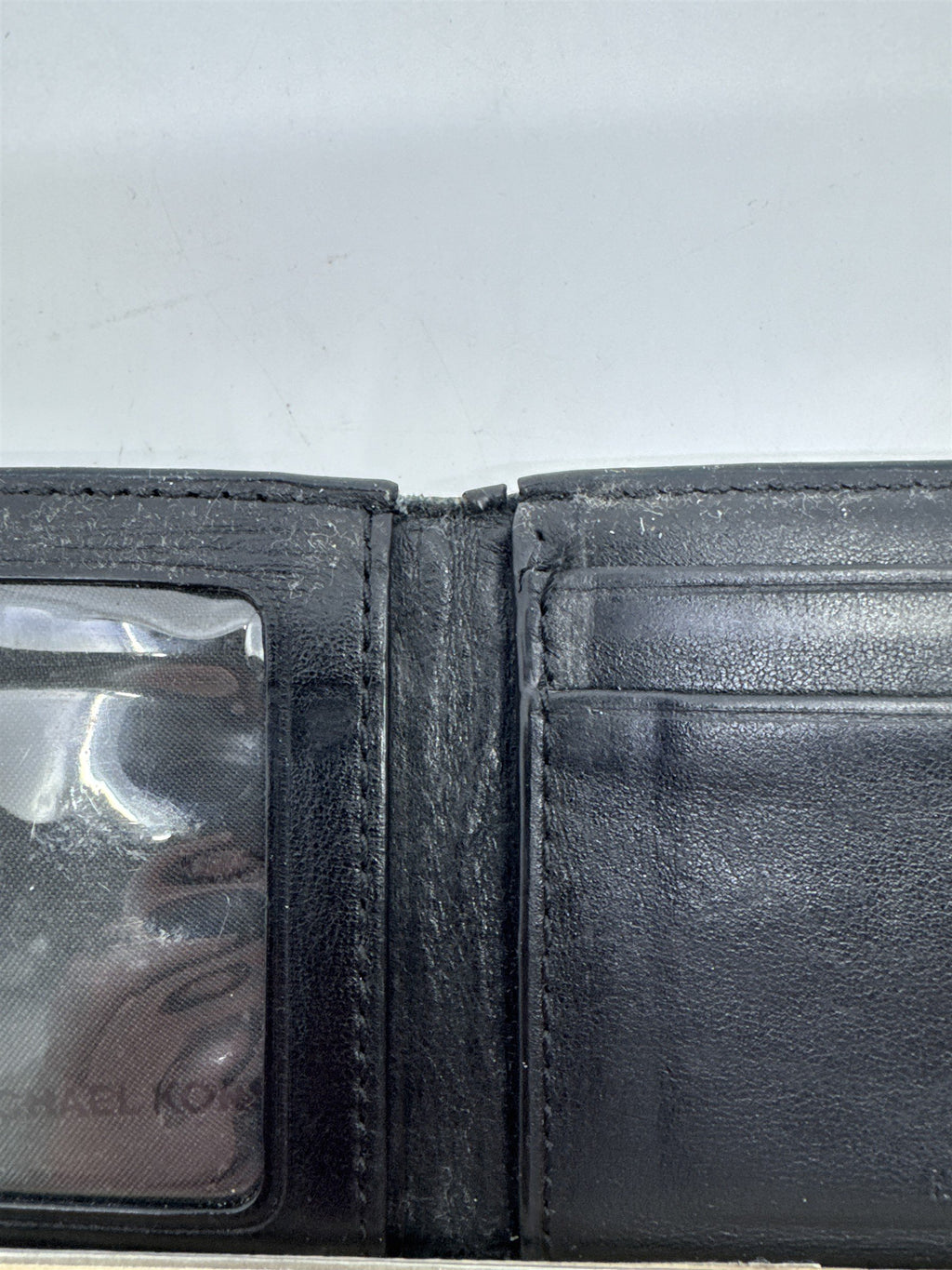Michael Kors Black Leather MK Pattern Card Wallet