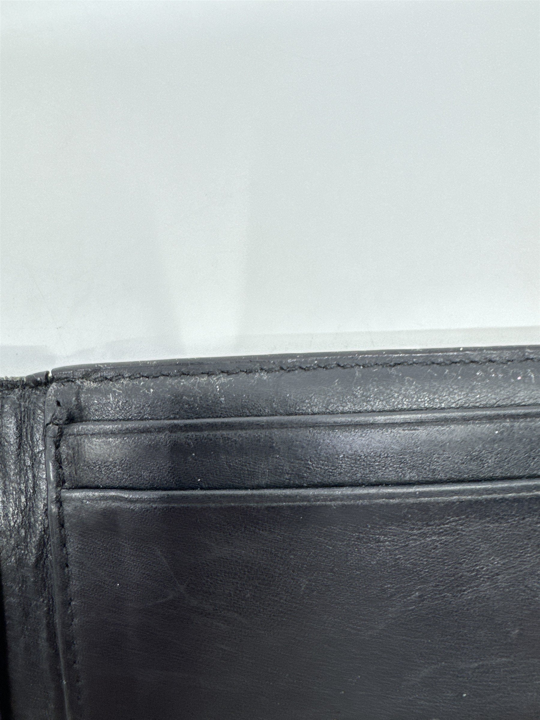 Michael Kors Black Leather MK Pattern Card Wallet
