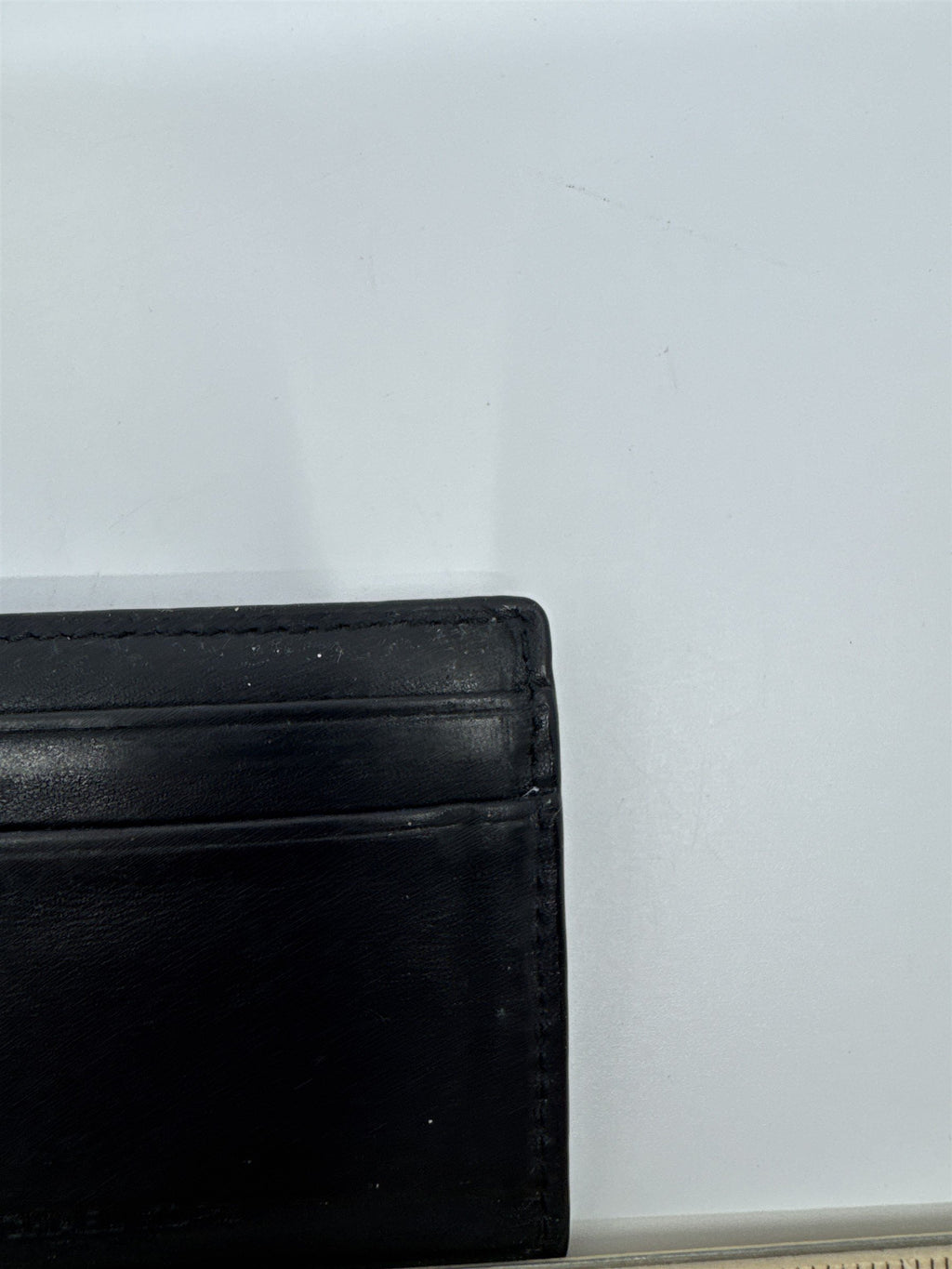 Michael Kors Black Leather MK Pattern Card Wallet