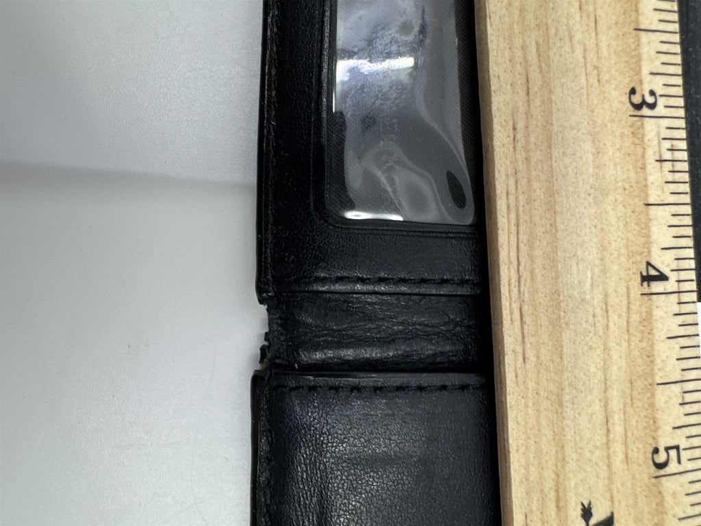 Michael Kors Black Leather MK Pattern Card Wallet
