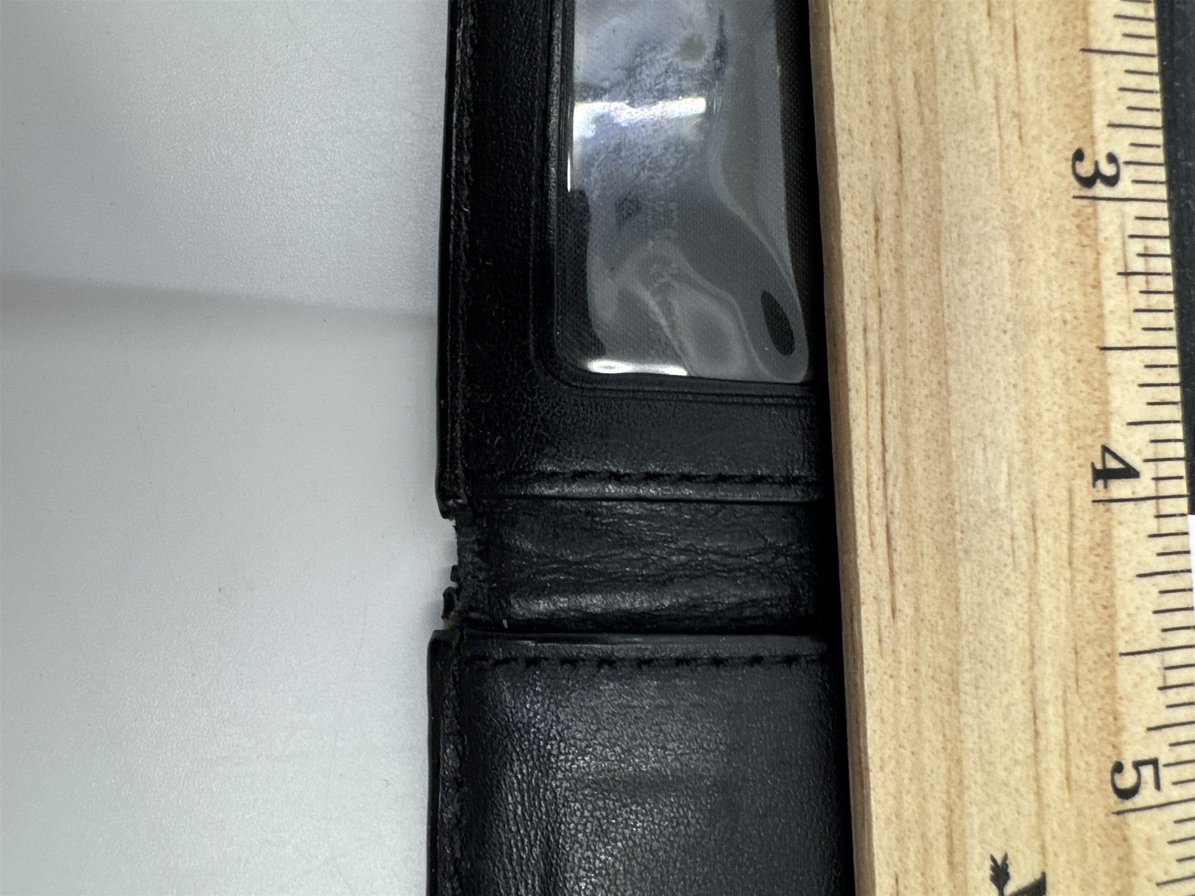 Michael Kors Black Leather MK Pattern Card Wallet