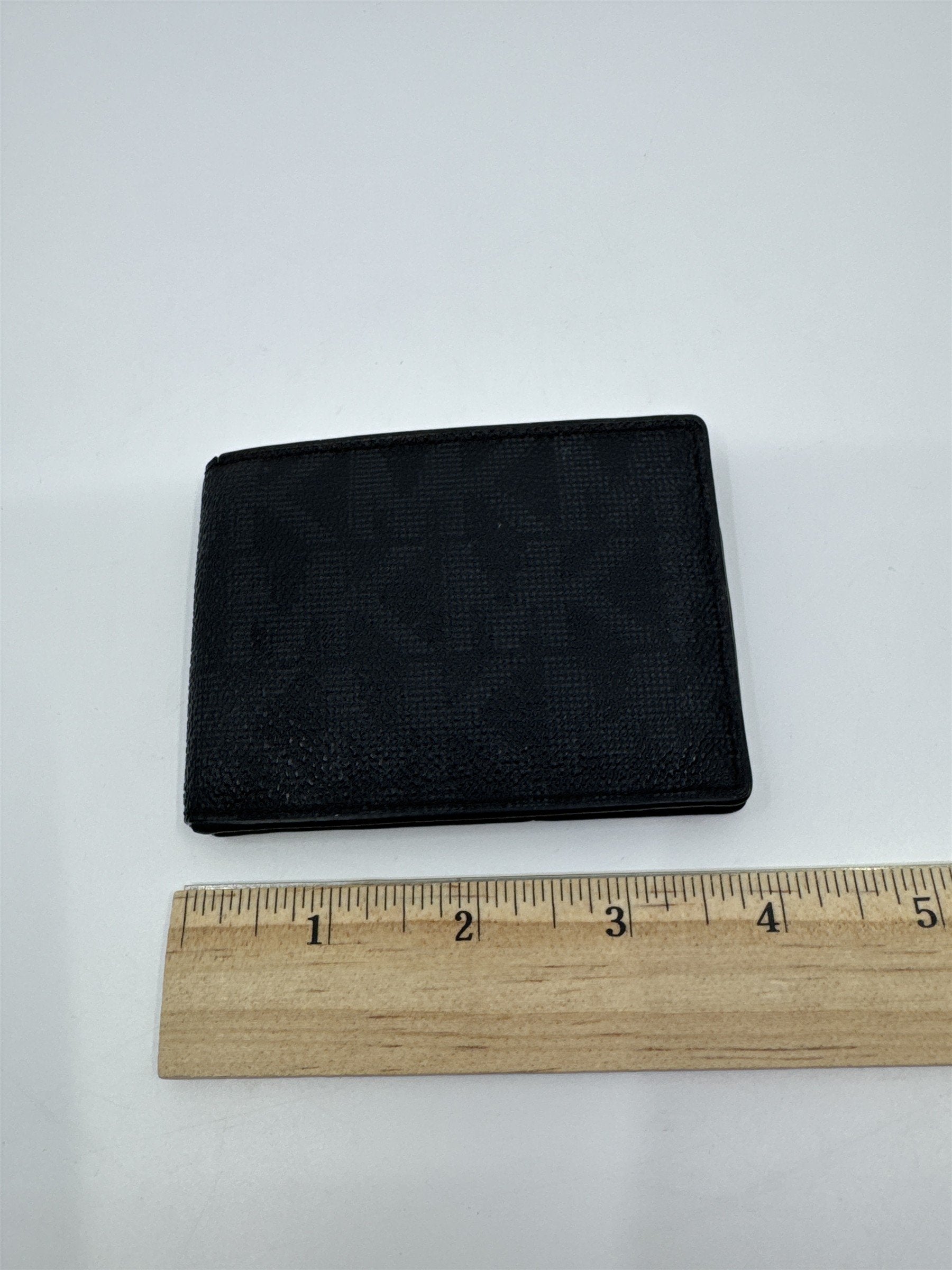 Michael Kors Black Leather MK Pattern Card Wallet