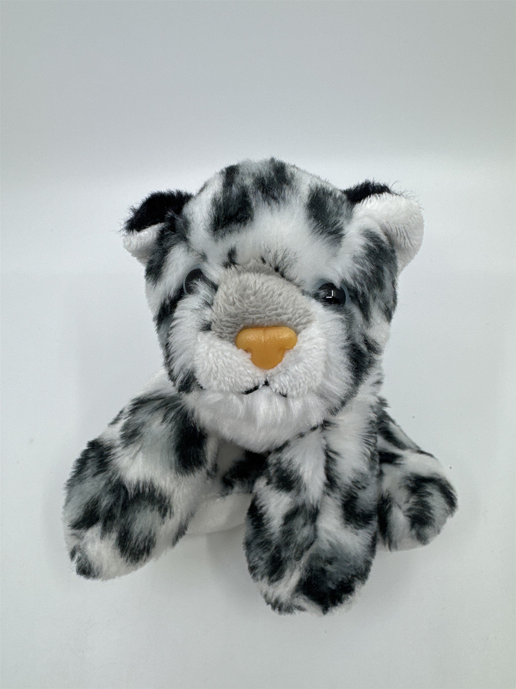Stuffed Animal Leopard White And Grey Plush Leopard Aurora Brand