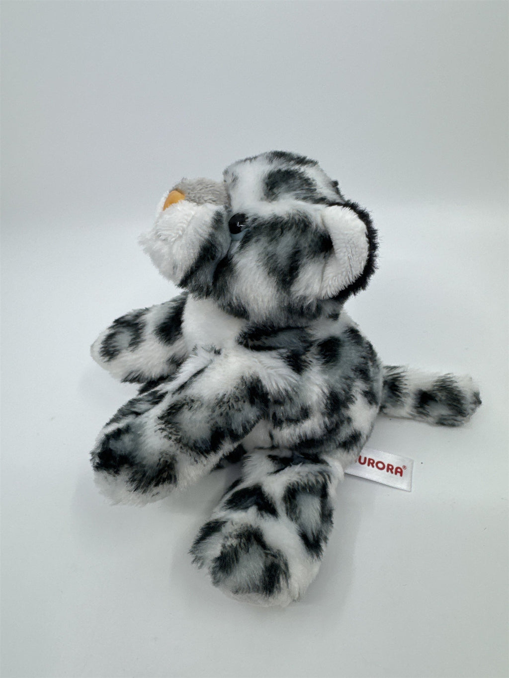Stuffed Animal Leopard White And Grey Plush Leopard Aurora Brand