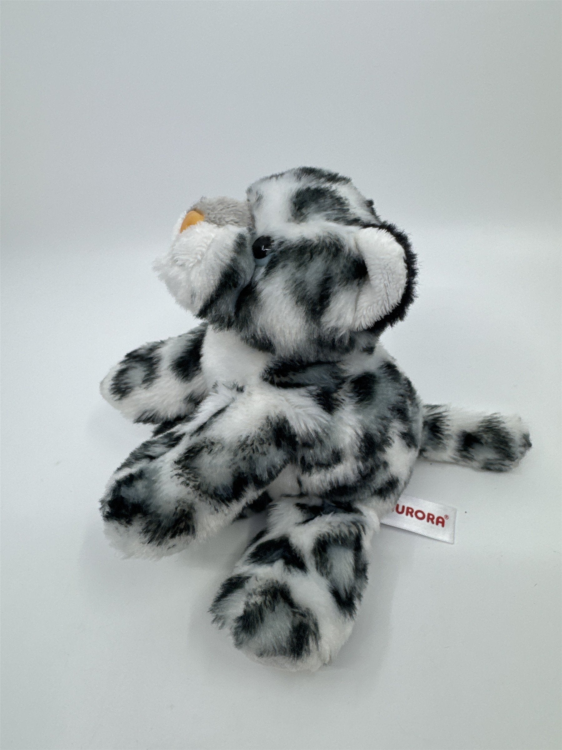 Stuffed Animal Leopard White And Grey Plush Leopard Aurora Brand
