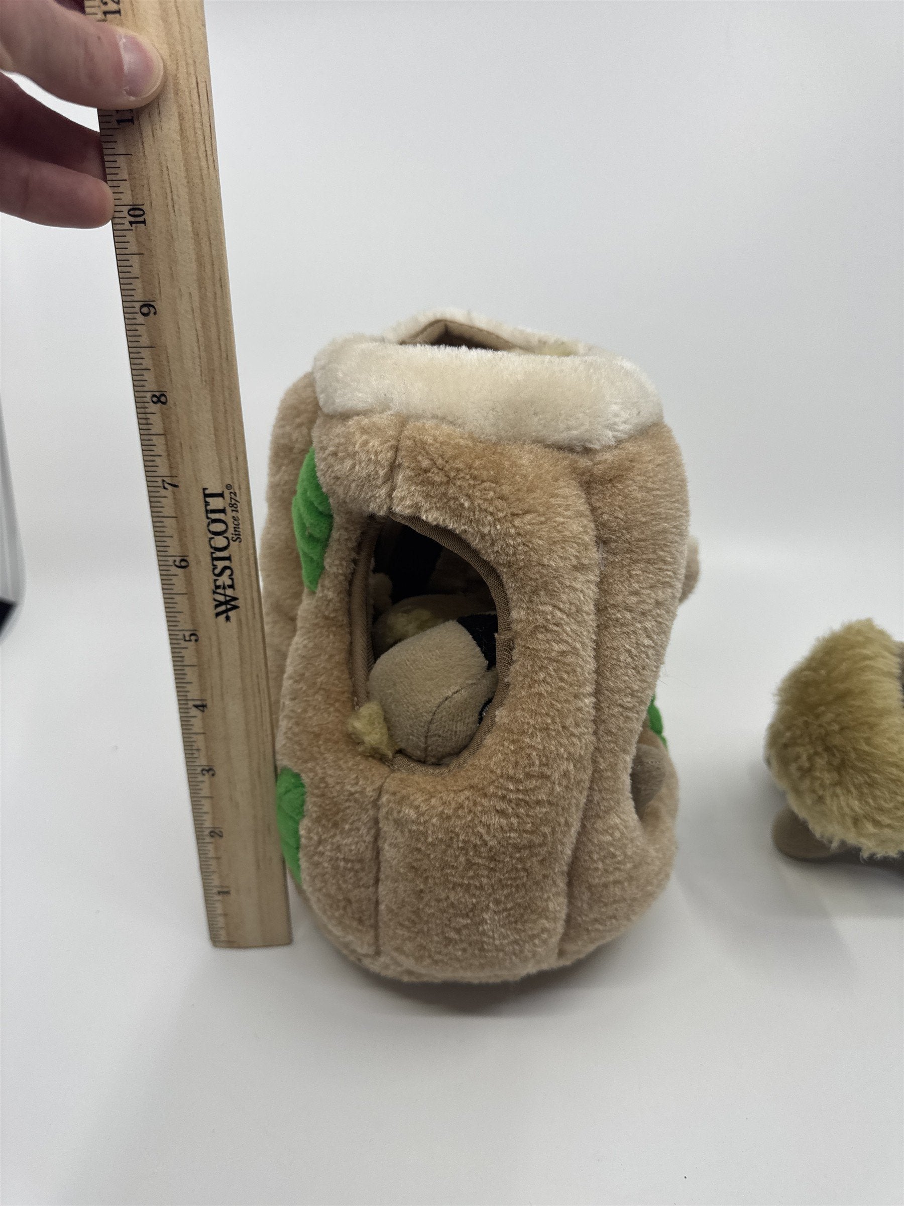 Squirrel And Tree Trunk Squeaker Large Dog Toy With Three Squirrels