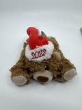 2022 Bear/Dog Stuffed Small Polyester Dog Toy With Christmas/Santa Hat
