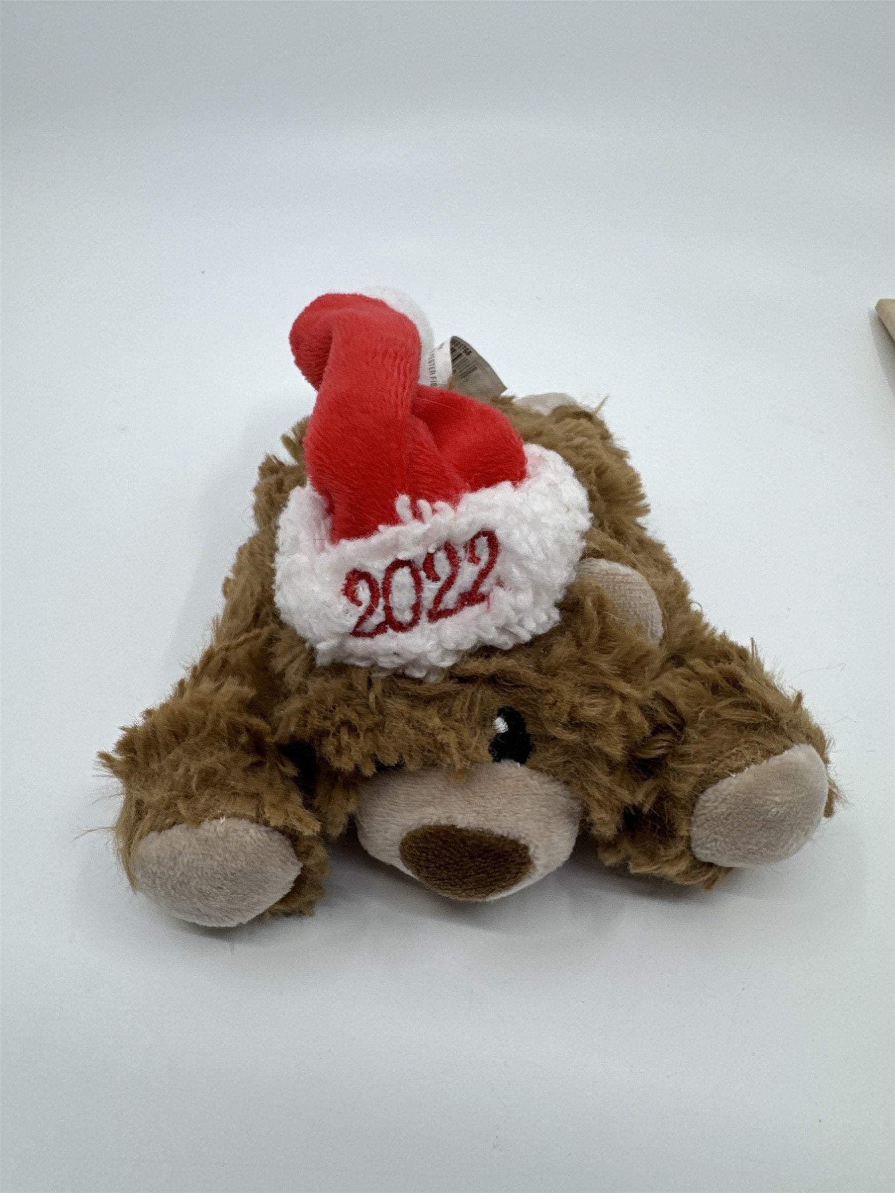 2022 Bear/Dog Stuffed Small Polyester Dog Toy With Christmas/Santa Hat