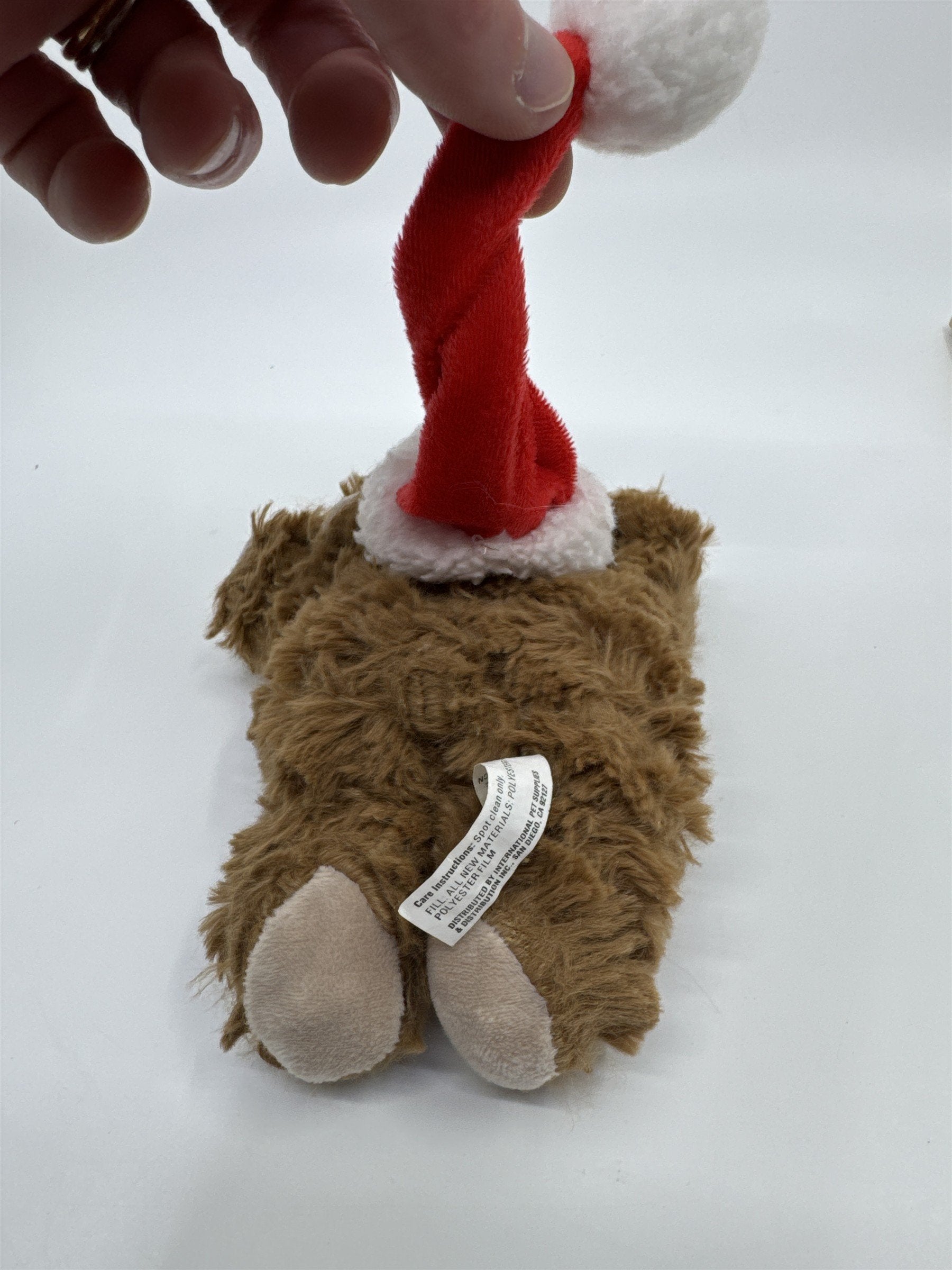 2022 Bear/Dog Stuffed Small Polyester Dog Toy With Christmas/Santa Hat