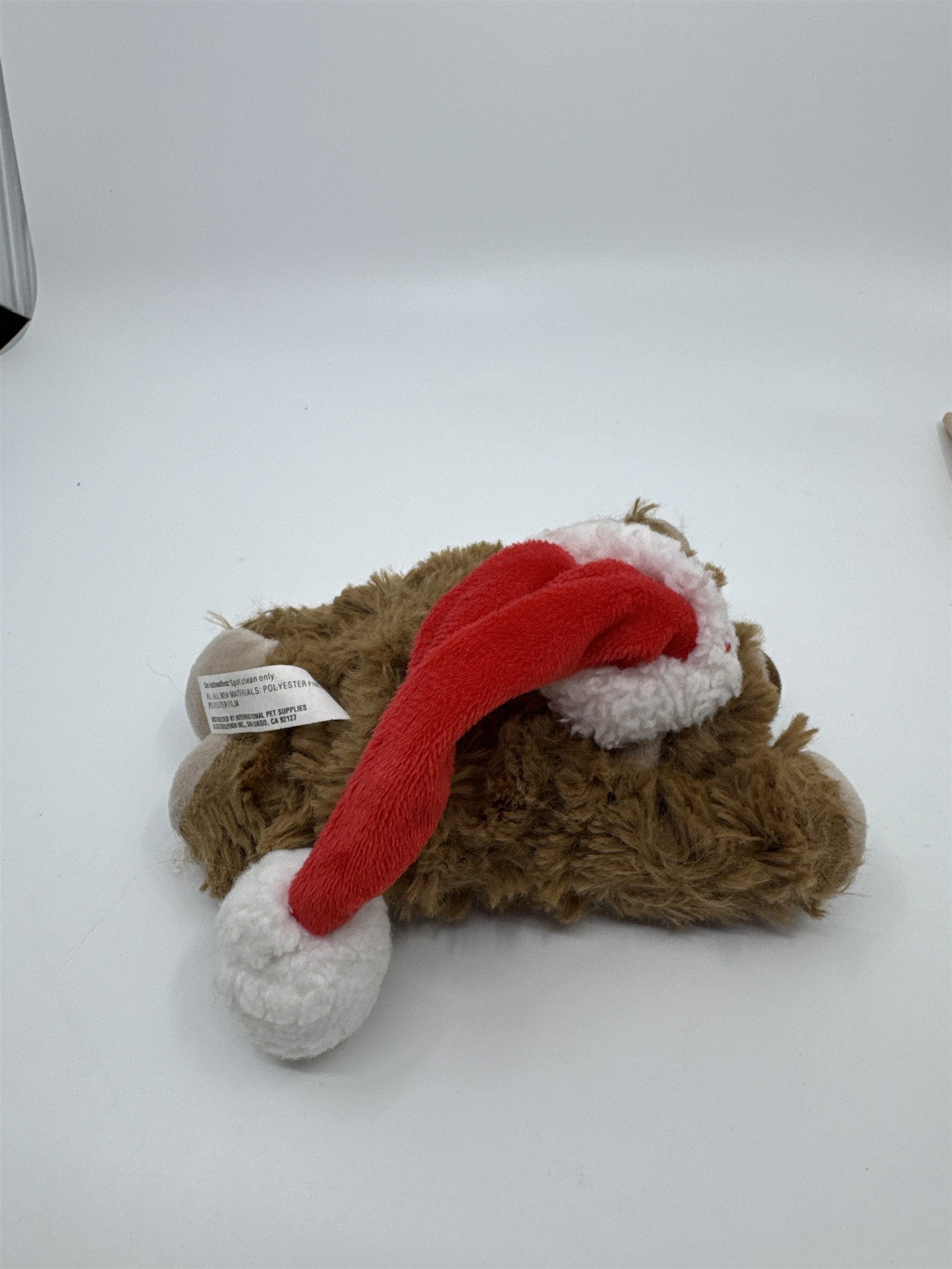 2022 Bear/Dog Stuffed Small Polyester Dog Toy With Christmas/Santa Hat