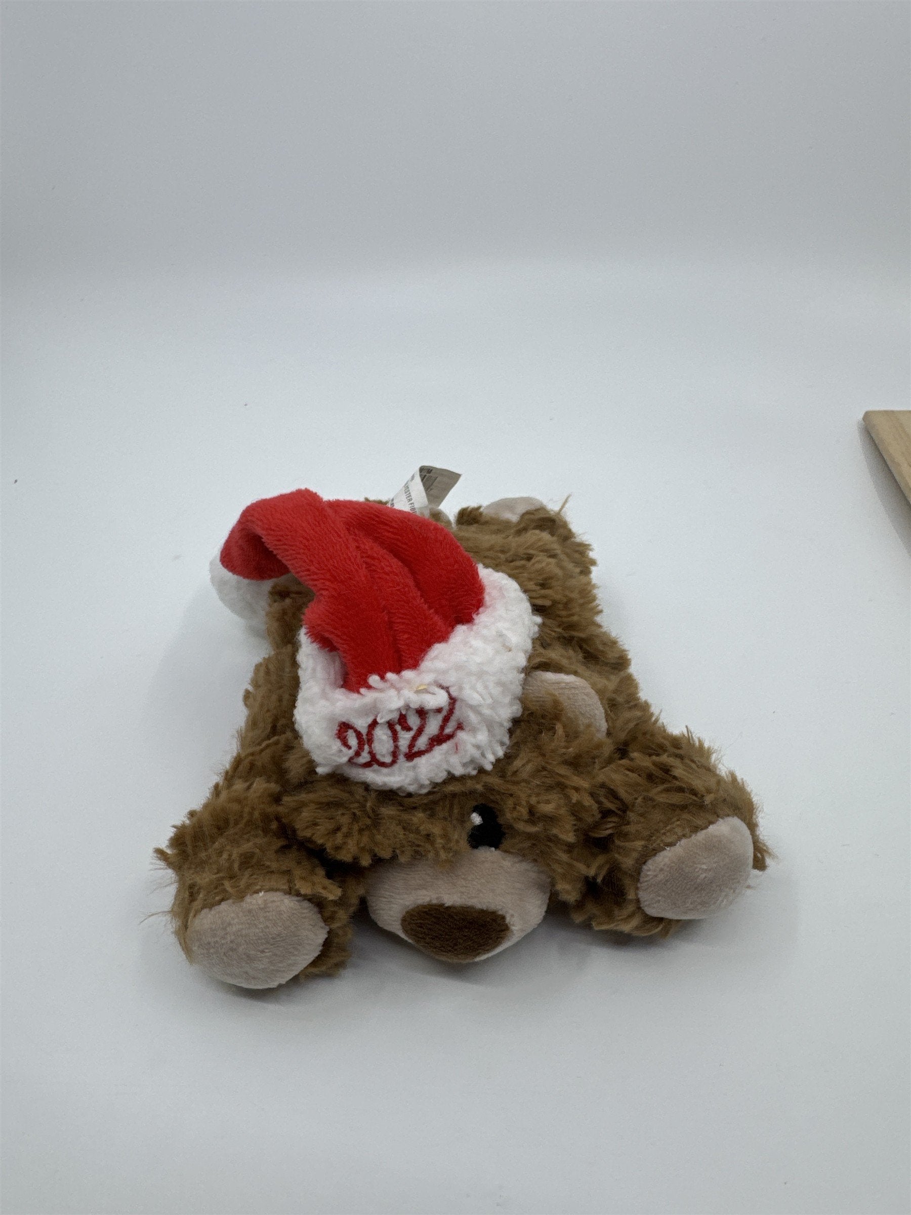 2022 Bear/Dog Stuffed Small Polyester Dog Toy With Christmas/Santa Hat