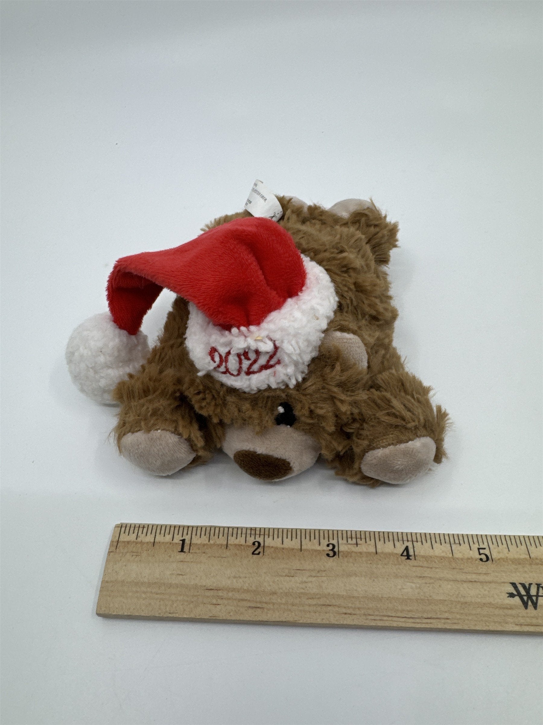 2022 Bear/Dog Stuffed Small Polyester Dog Toy With Christmas/Santa Hat