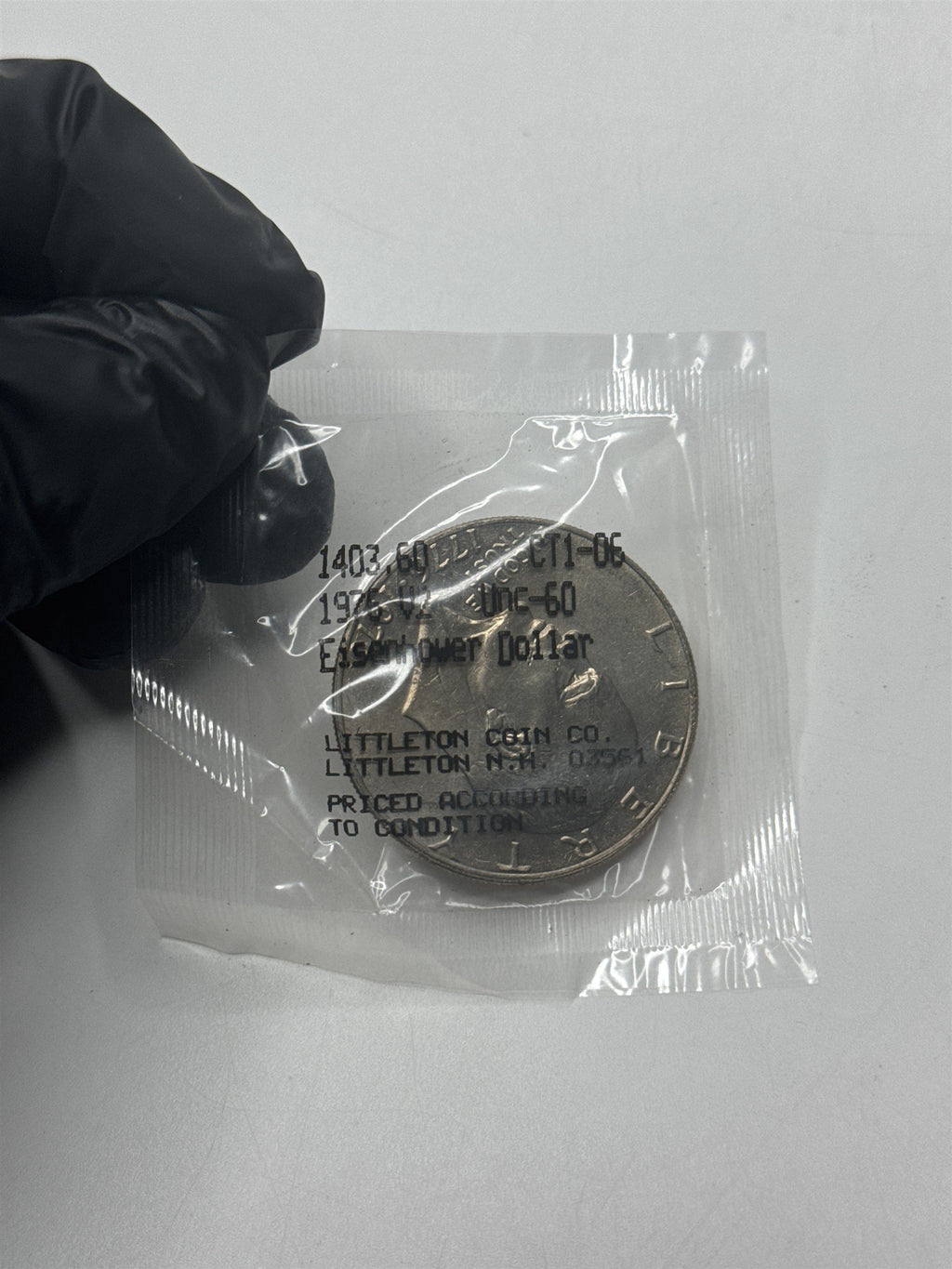 1976 v2 Eisenhower Dollar UNC-60 Condition Scarce Coin ~ Littleton Coin Co