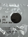 1892 Indian Head Cent Good Condition Scarce Coin ~ Littleton Coin Co