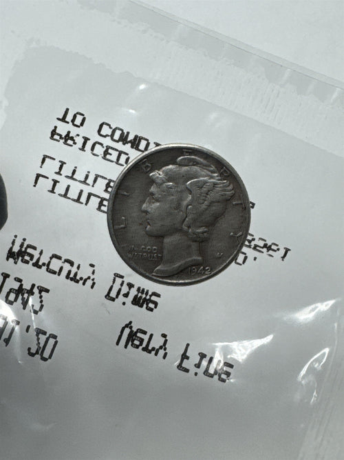 1942 Mercury Dime Littleton Coin Co US 90% Silver Coin VF Condition