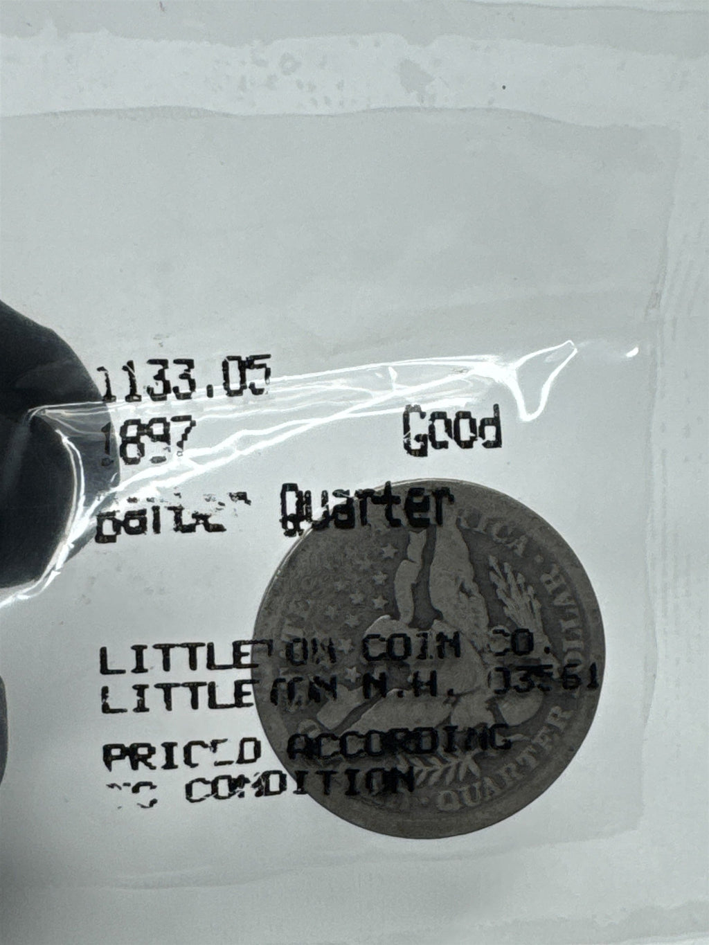 1897 Barber Quarter Good Condition ~ Scarce Coin ~ Littleton Coin Co