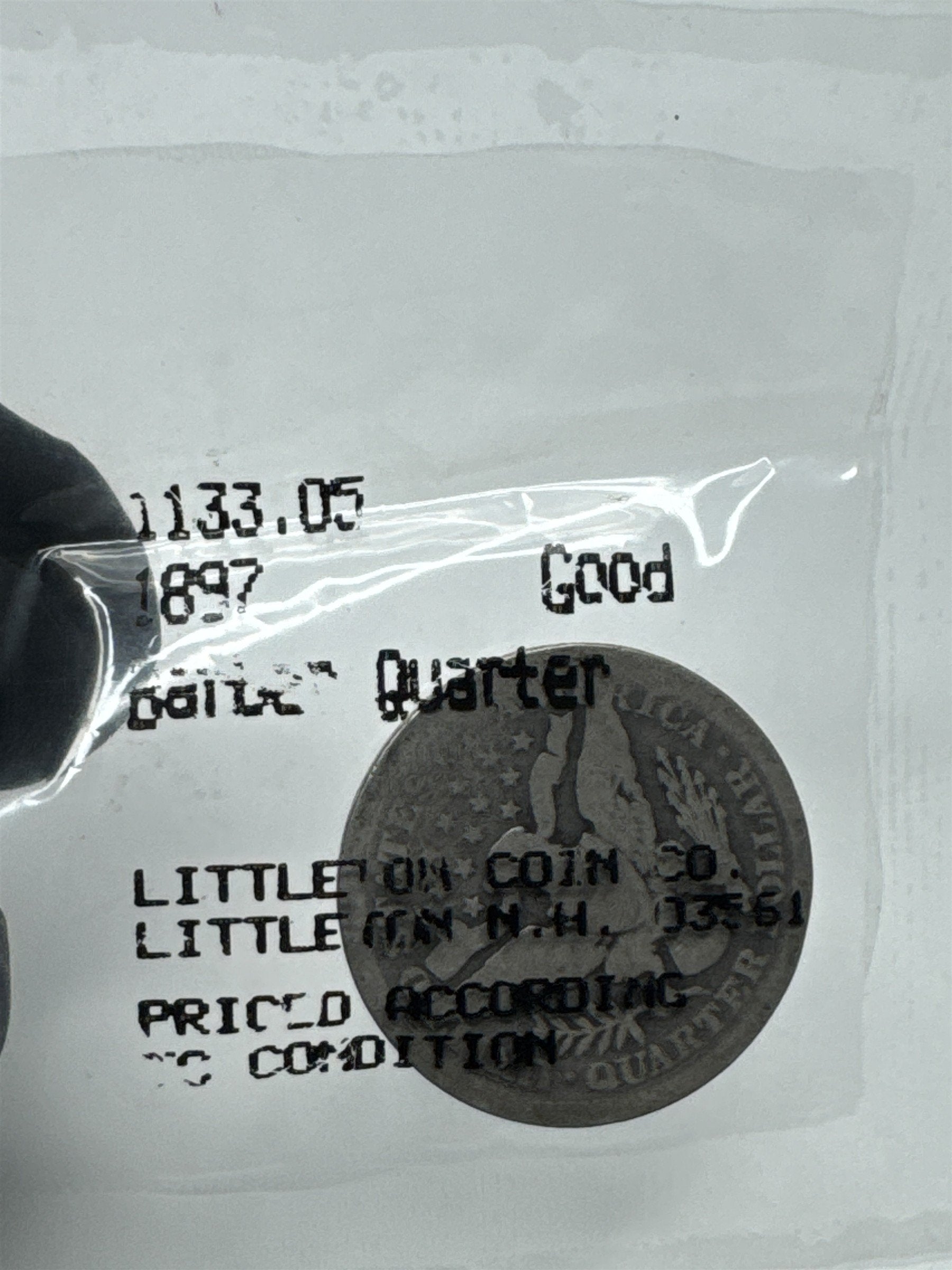 1897 Barber Quarter Good Condition ~ Scarce Coin ~ Littleton Coin Co