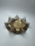 Vintage Amber Jeannette Glass Serving Bowl /w Ruffled Iris Pattern