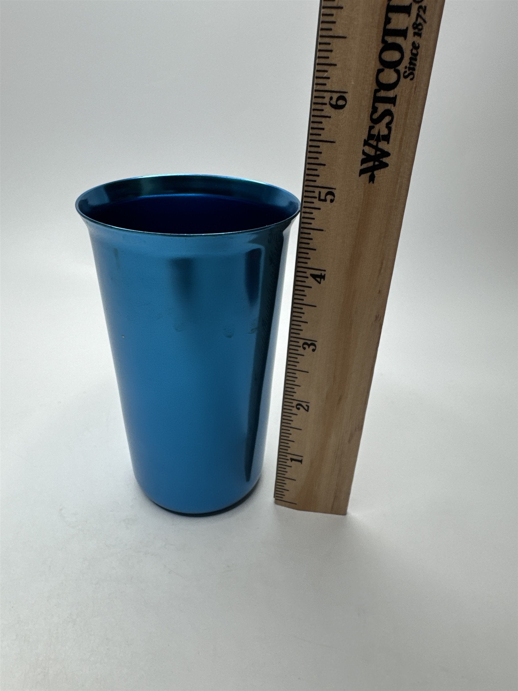 Blue Toned Metal Drinking Offering Cup Shot Glass Alcohol Cup Tumbler Prop