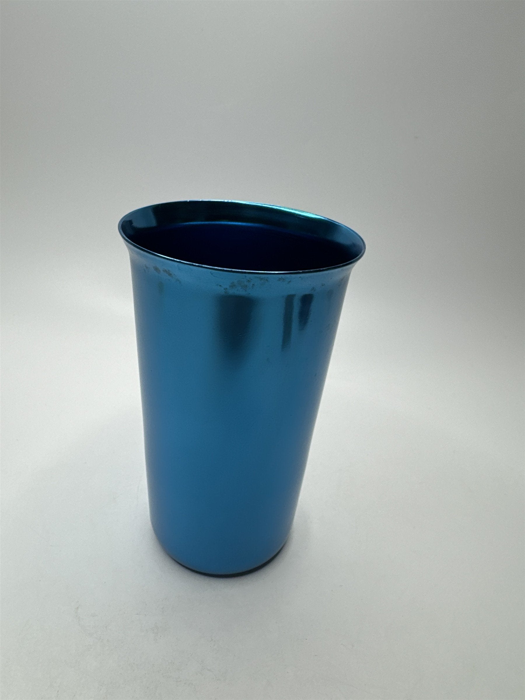 Blue Toned Metal Drinking Offering Cup Shot Glass Alcohol Cup Tumbler Prop
