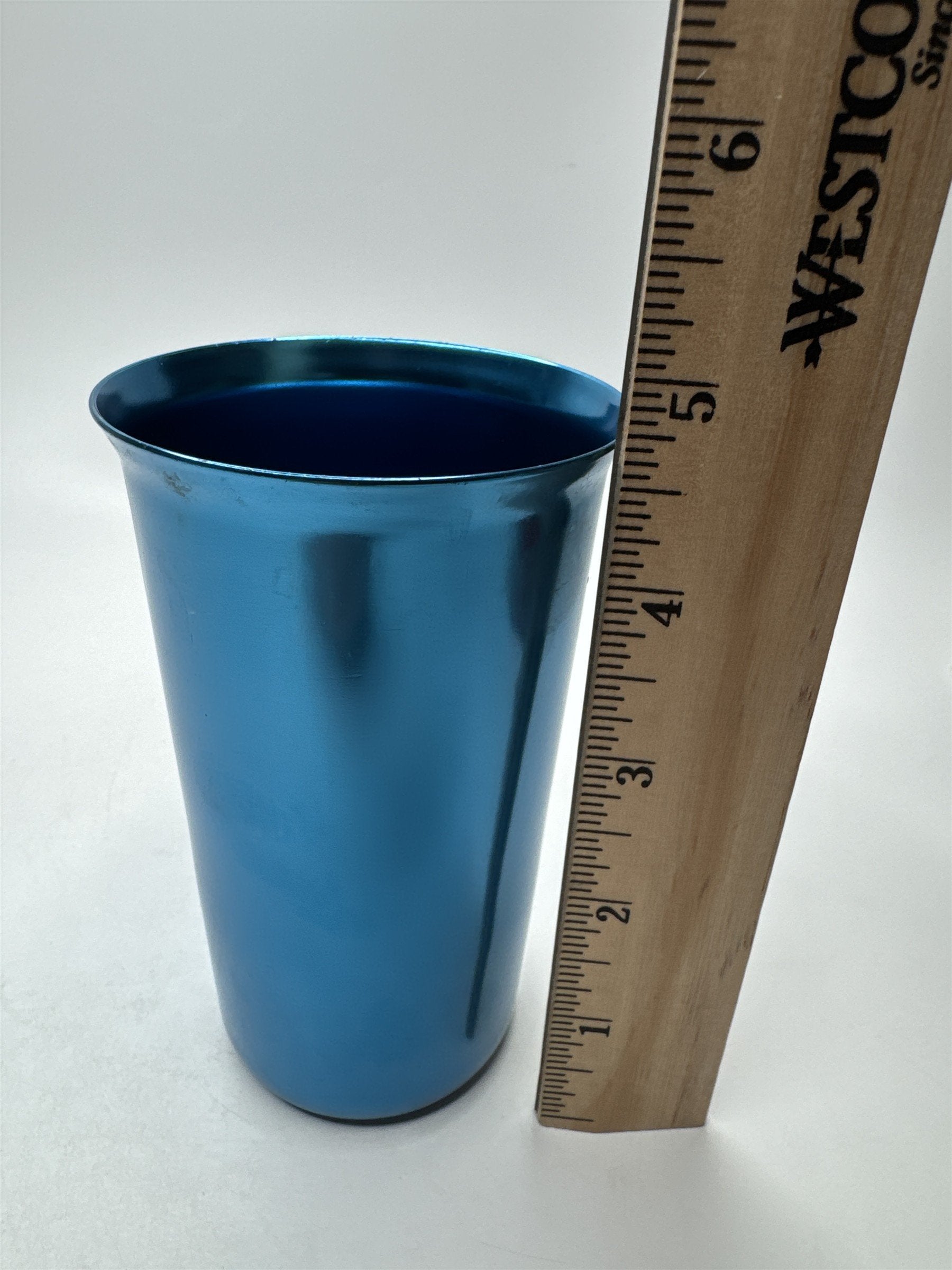 Blue Toned Metal Drinking Offering Cup Shot Glass Alcohol Cup Tumbler Prop