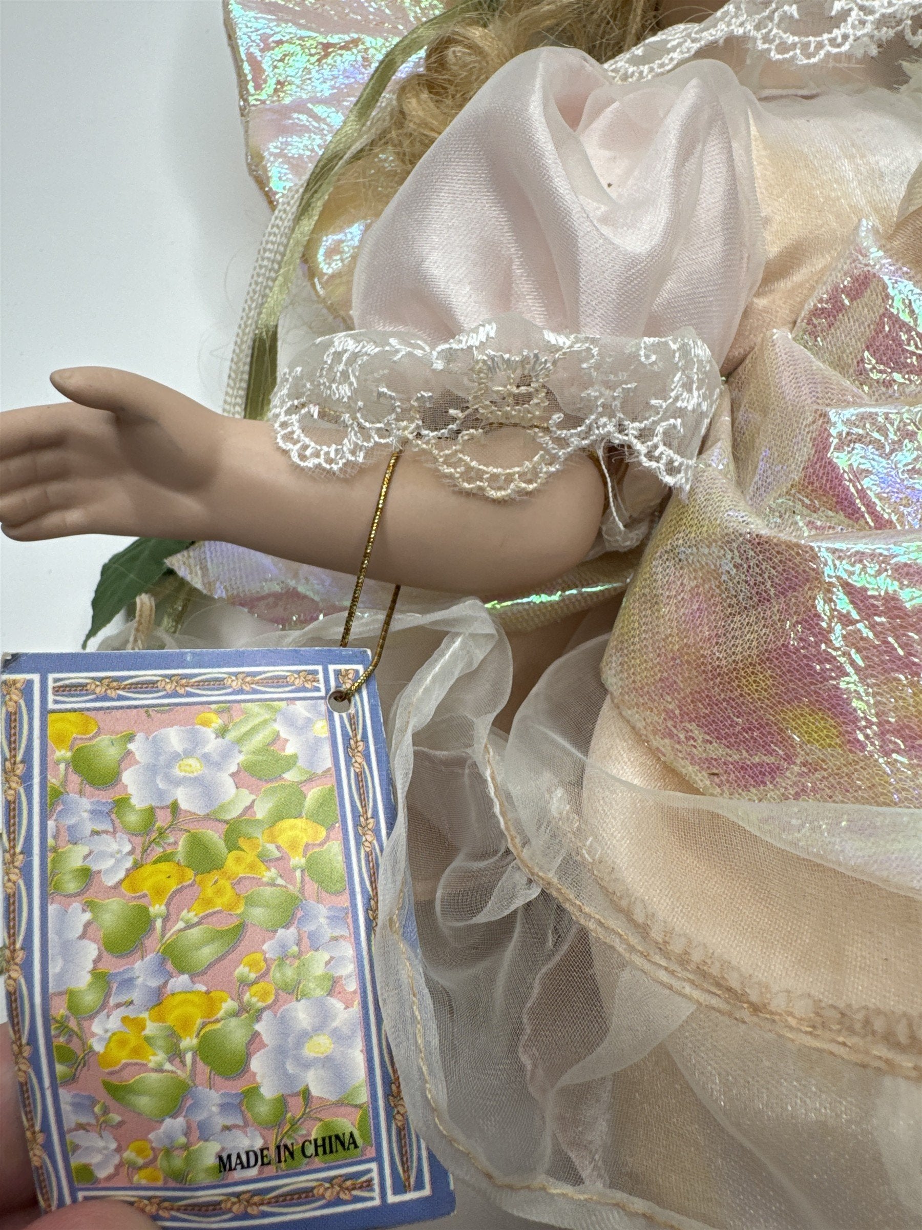 Vintage Cathay 1 of 5000 Swinging Angel Butterfly Wings Porcelain Doll