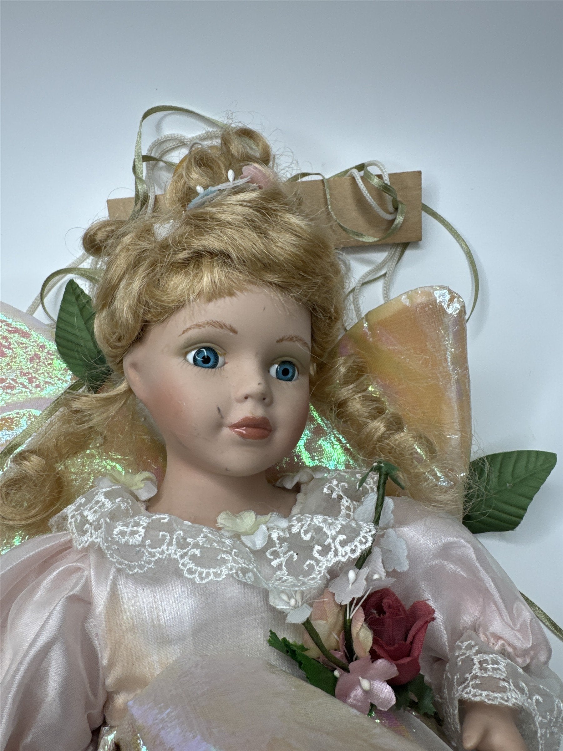 Vintage Cathay 1 of 5000 Swinging Angel Butterfly Wings Porcelain Doll