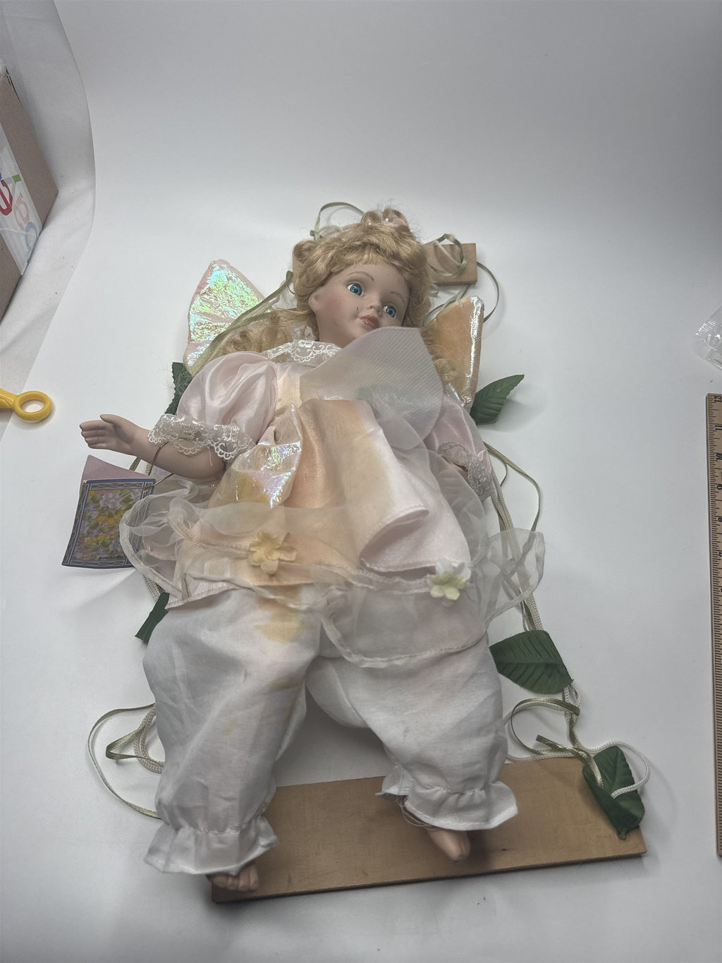 Vintage Cathay 1 of 5000 Swinging Angel Butterfly Wings Porcelain Doll