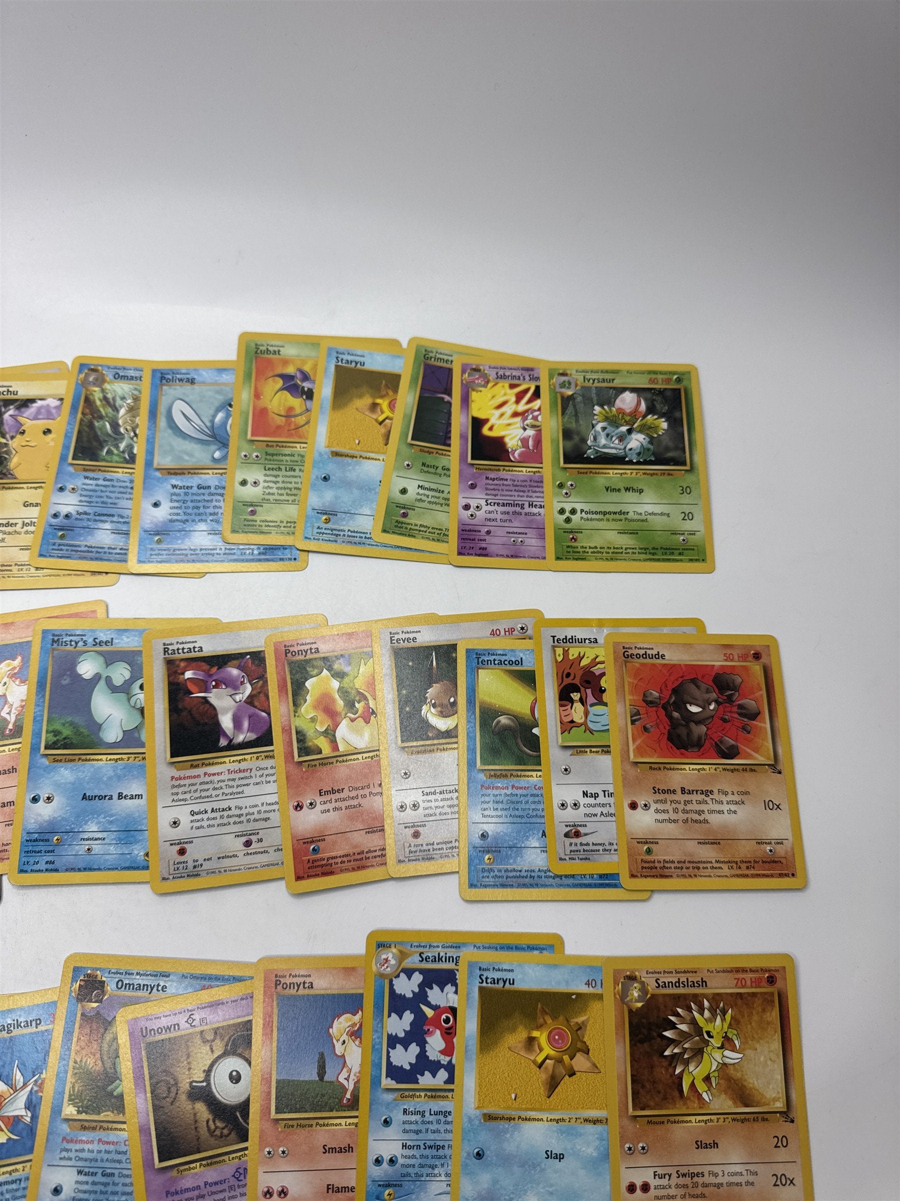 Lot of 40 Random Assorted Pokemon Playing Cards Vintage 1999(As Pictured)