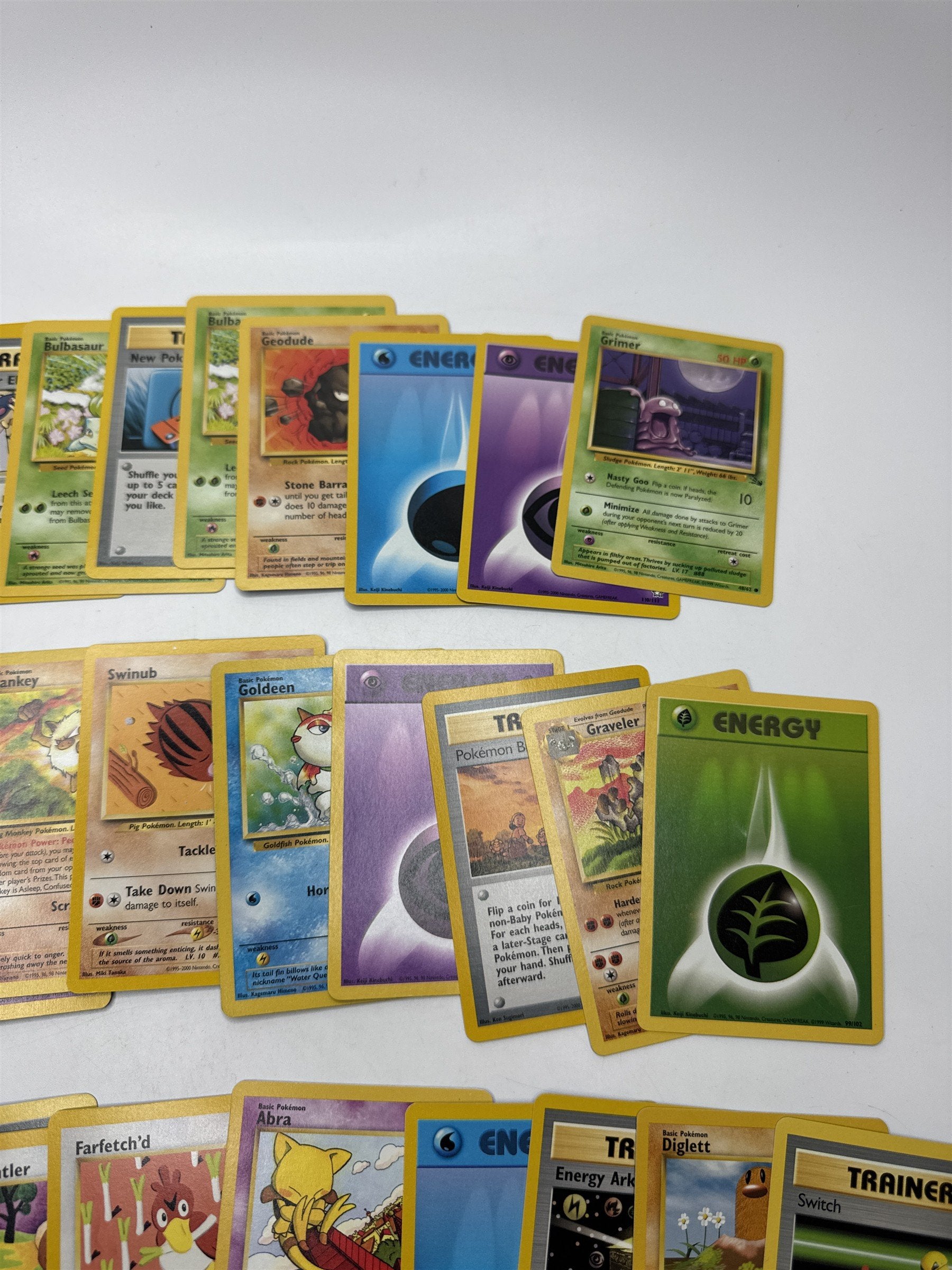 Lot of 34 Random Assorted Pokemon Playing Cards Vintage 1999 (As Pictured)