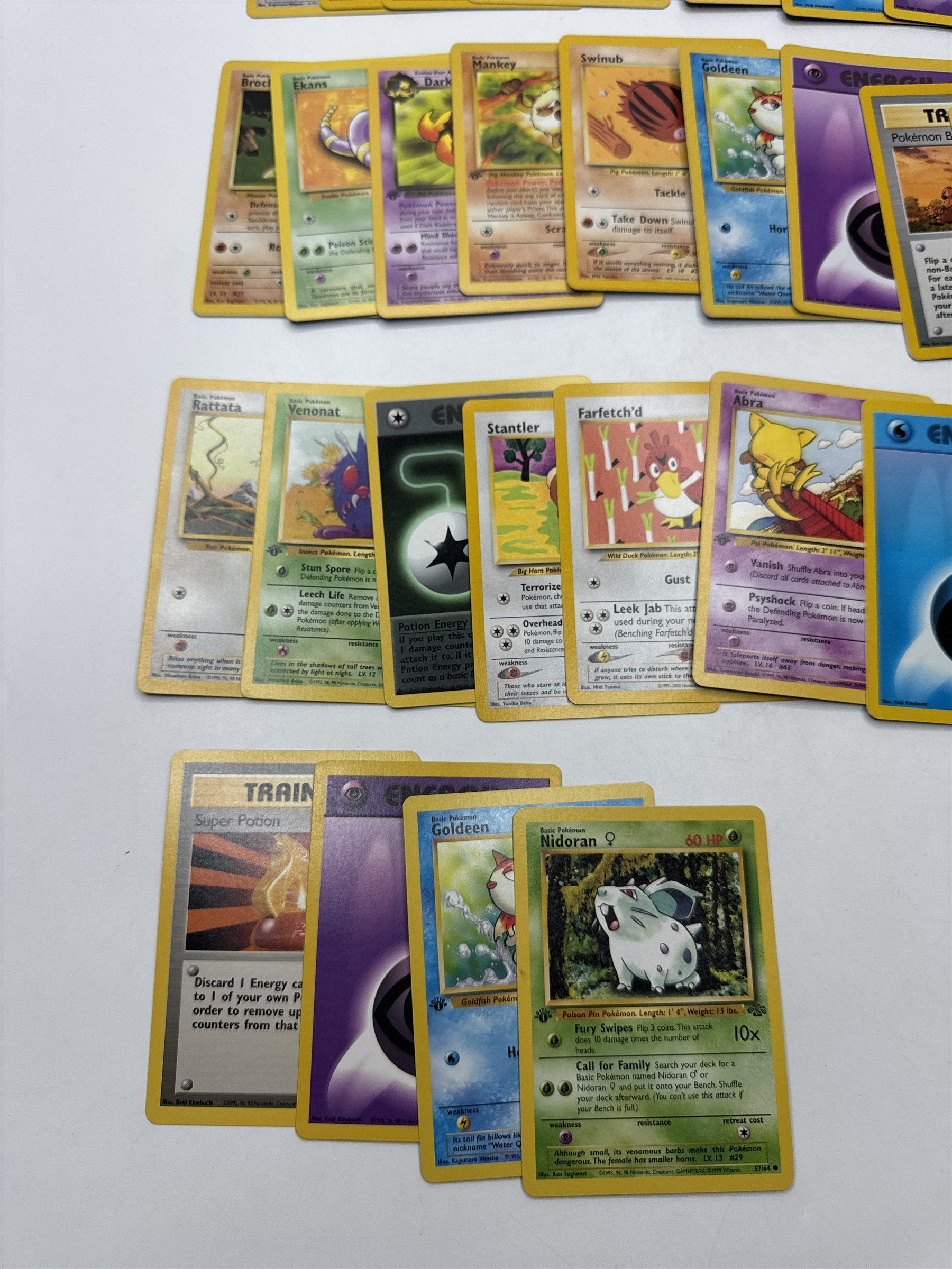 Lot of 34 Random Assorted Pokemon Playing Cards Vintage 1999 (As Pictured)