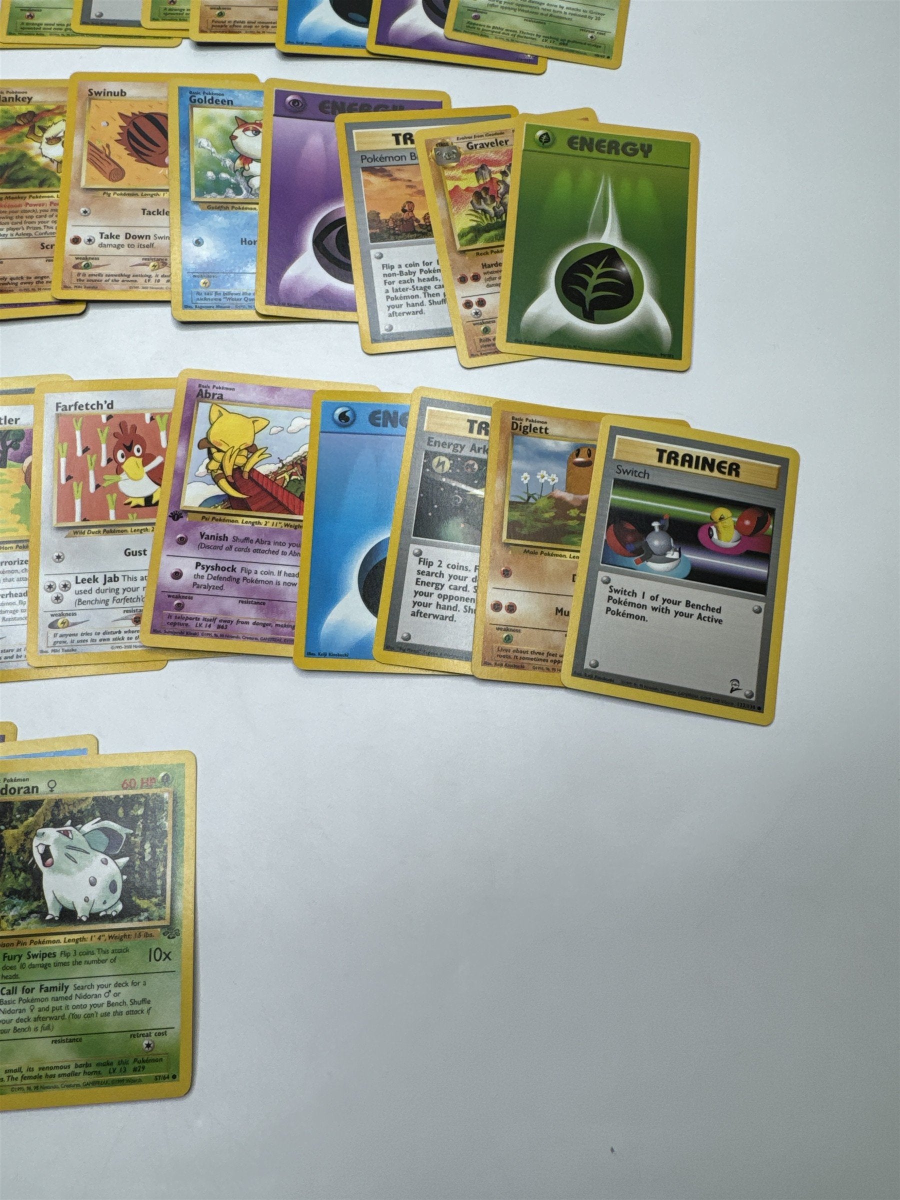 Lot of 34 Random Assorted Pokemon Playing Cards Vintage 1999 (As Pictured)