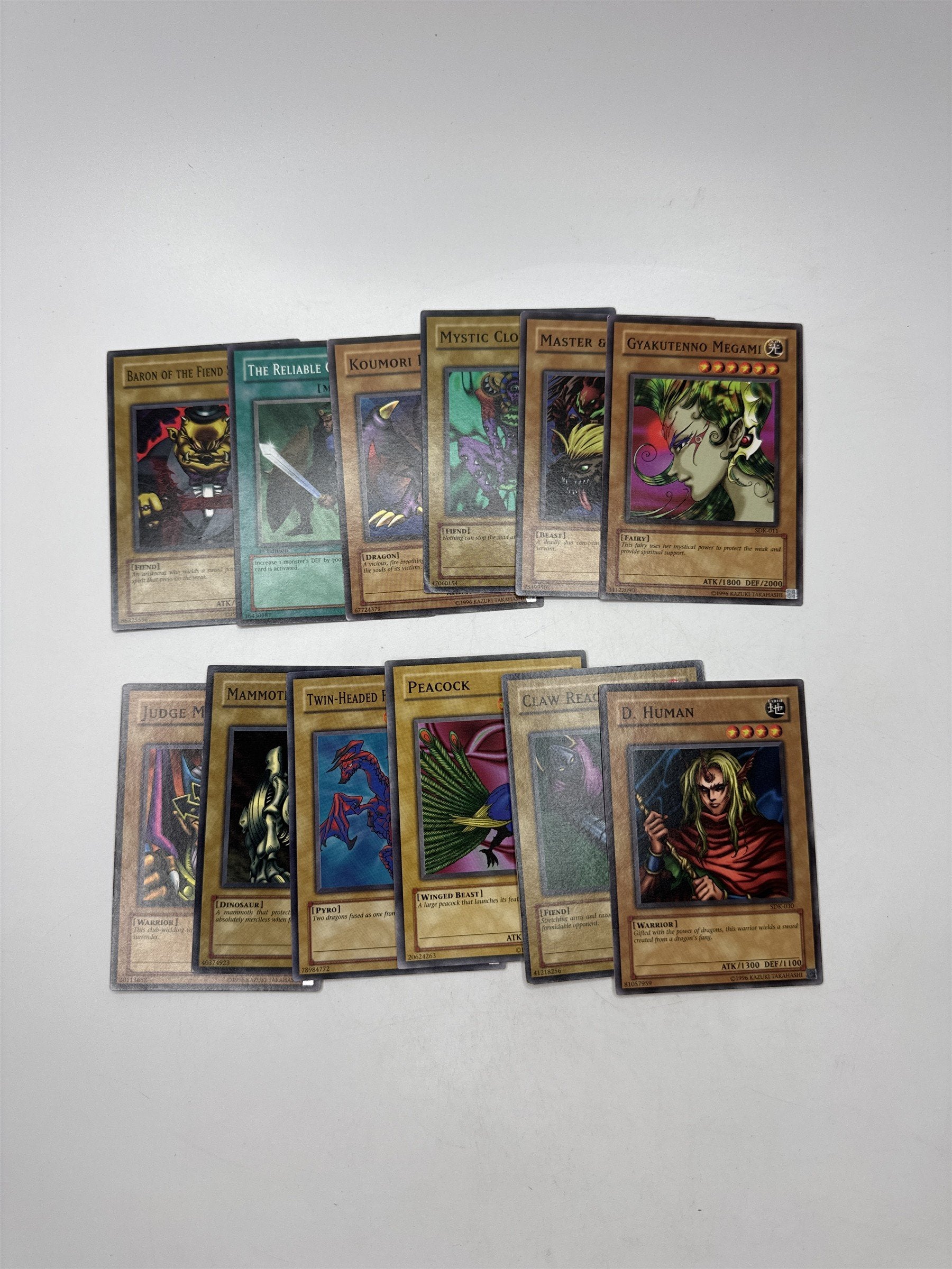 Lot of 12 Random Assorted Yu-Gi-Oh! Cards Vintage 1996 (As Pictured)