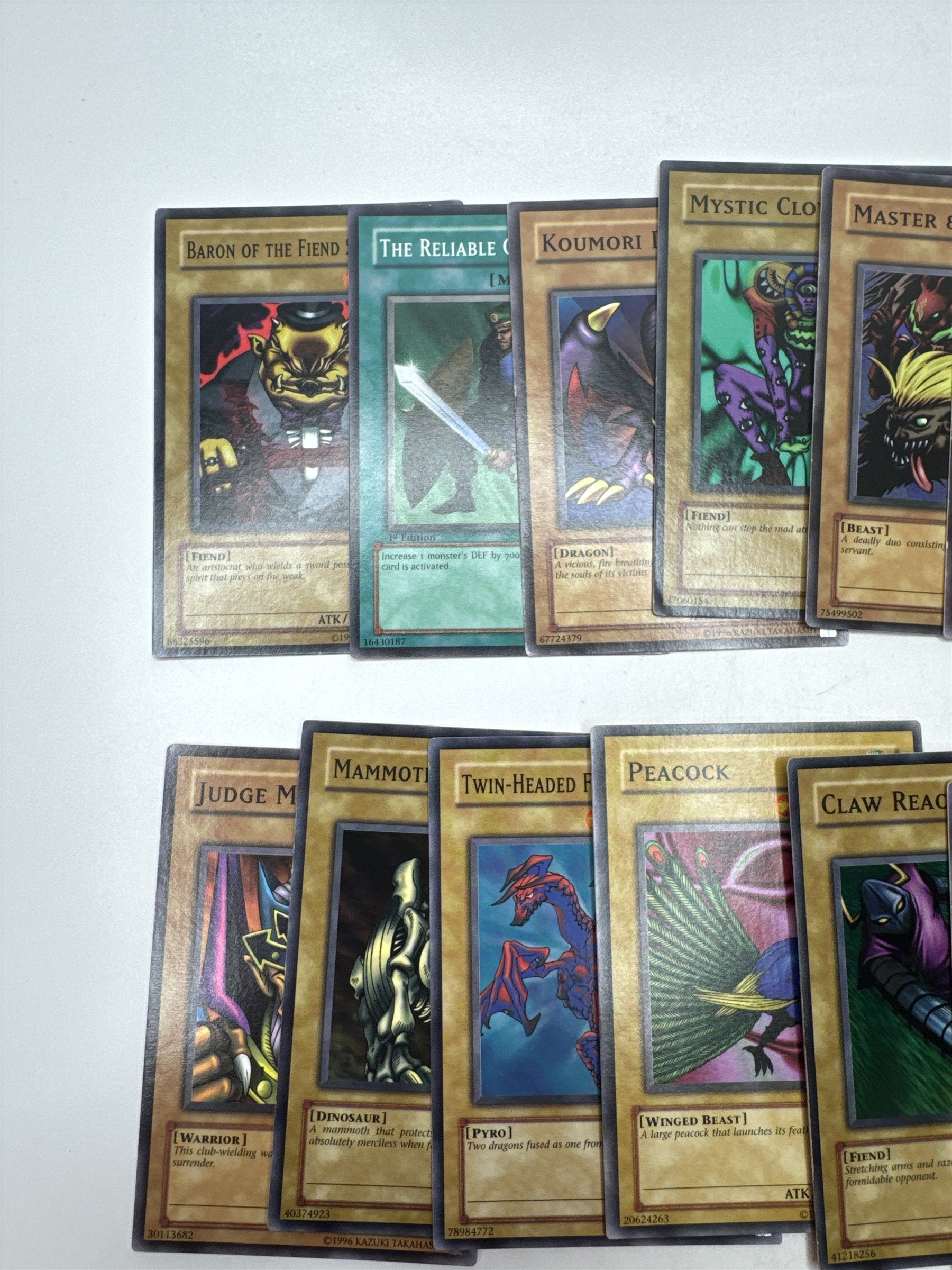 Lot of 12 Random Assorted Yu-Gi-Oh! Cards Vintage 1996 (As Pictured)