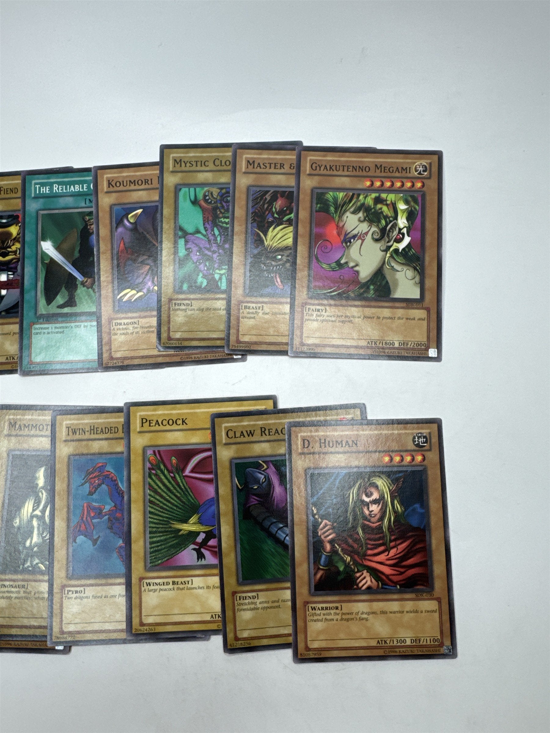 Lot of 12 Random Assorted Yu-Gi-Oh! Cards Vintage 1996 (As Pictured)