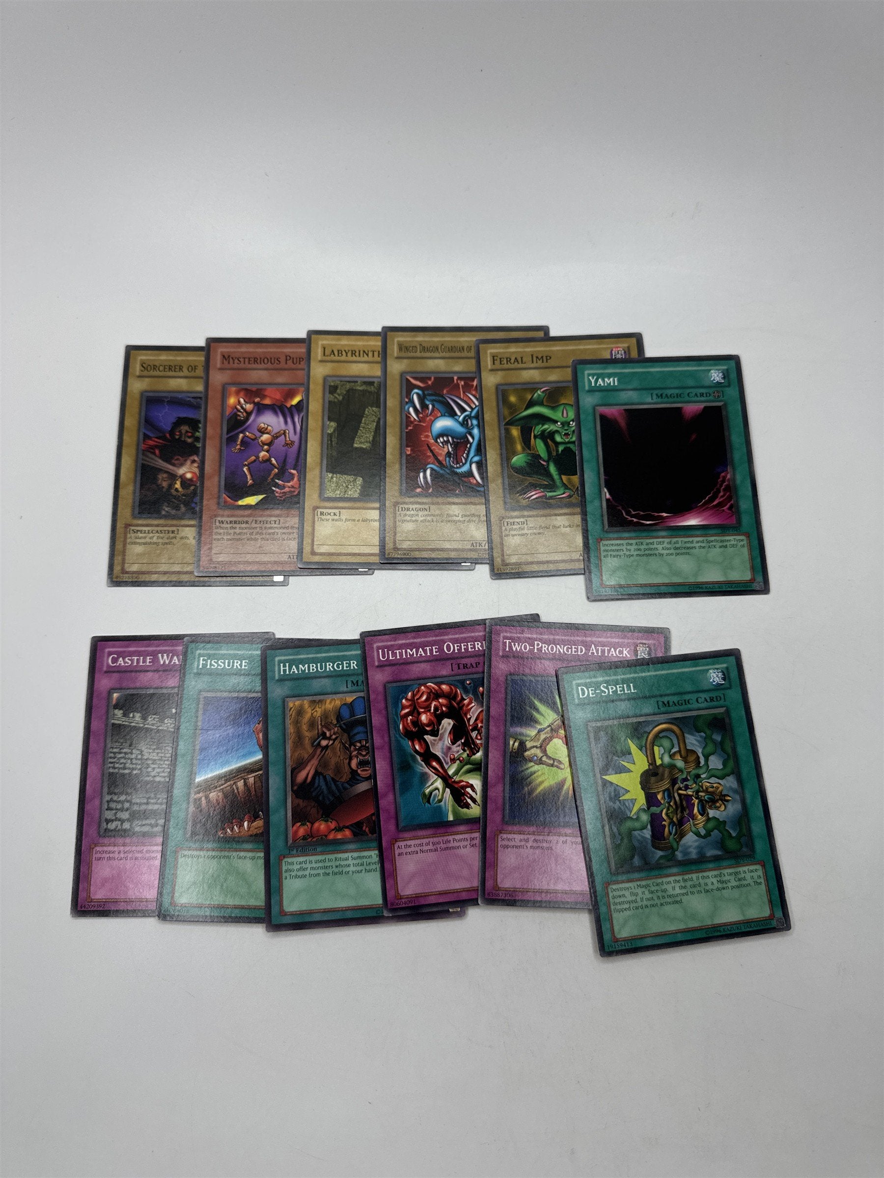 Lot of 12 Random Assorted Yu-Gi-Oh! Cards Vintage 1996 (As Pictured)
