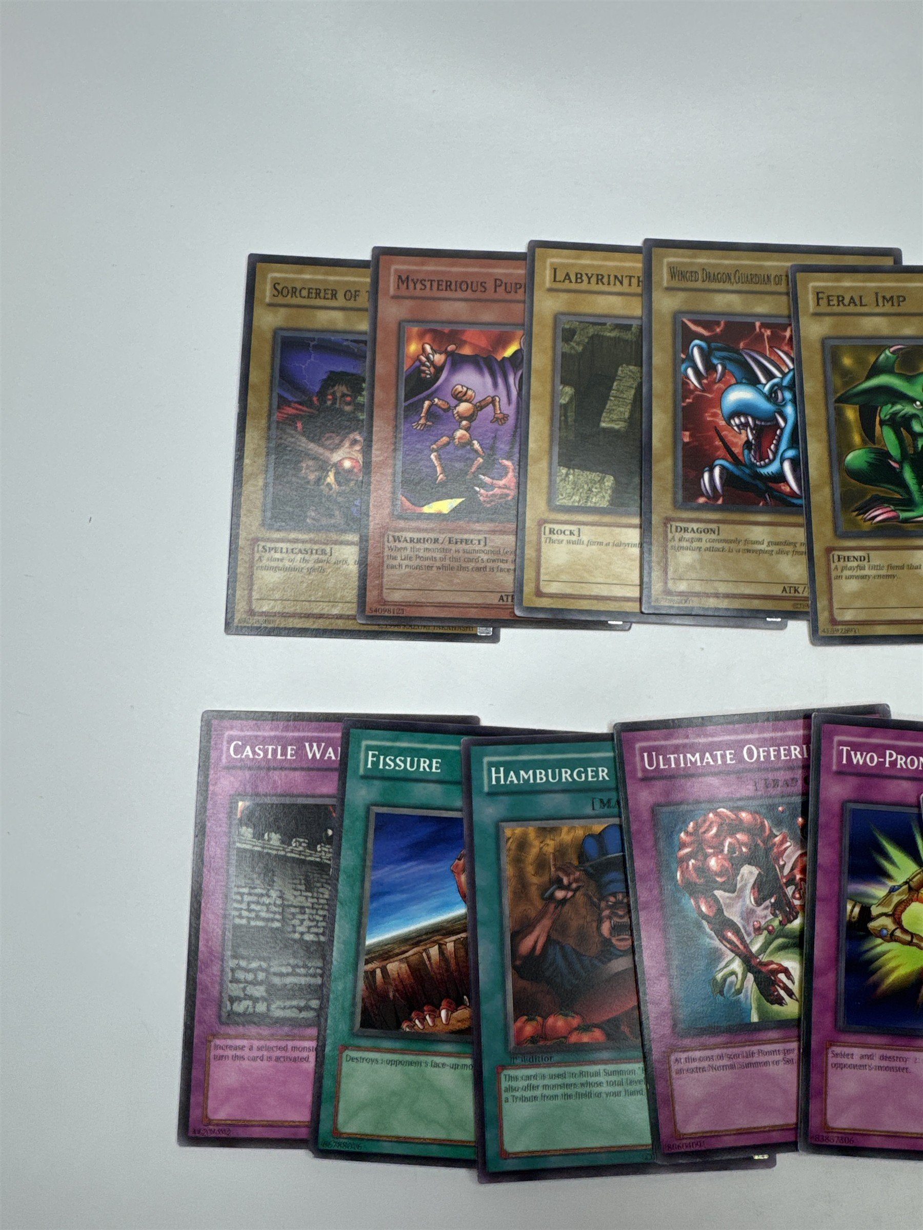 Lot of 12 Random Assorted Yu-Gi-Oh! Cards Vintage 1996 (As Pictured)
