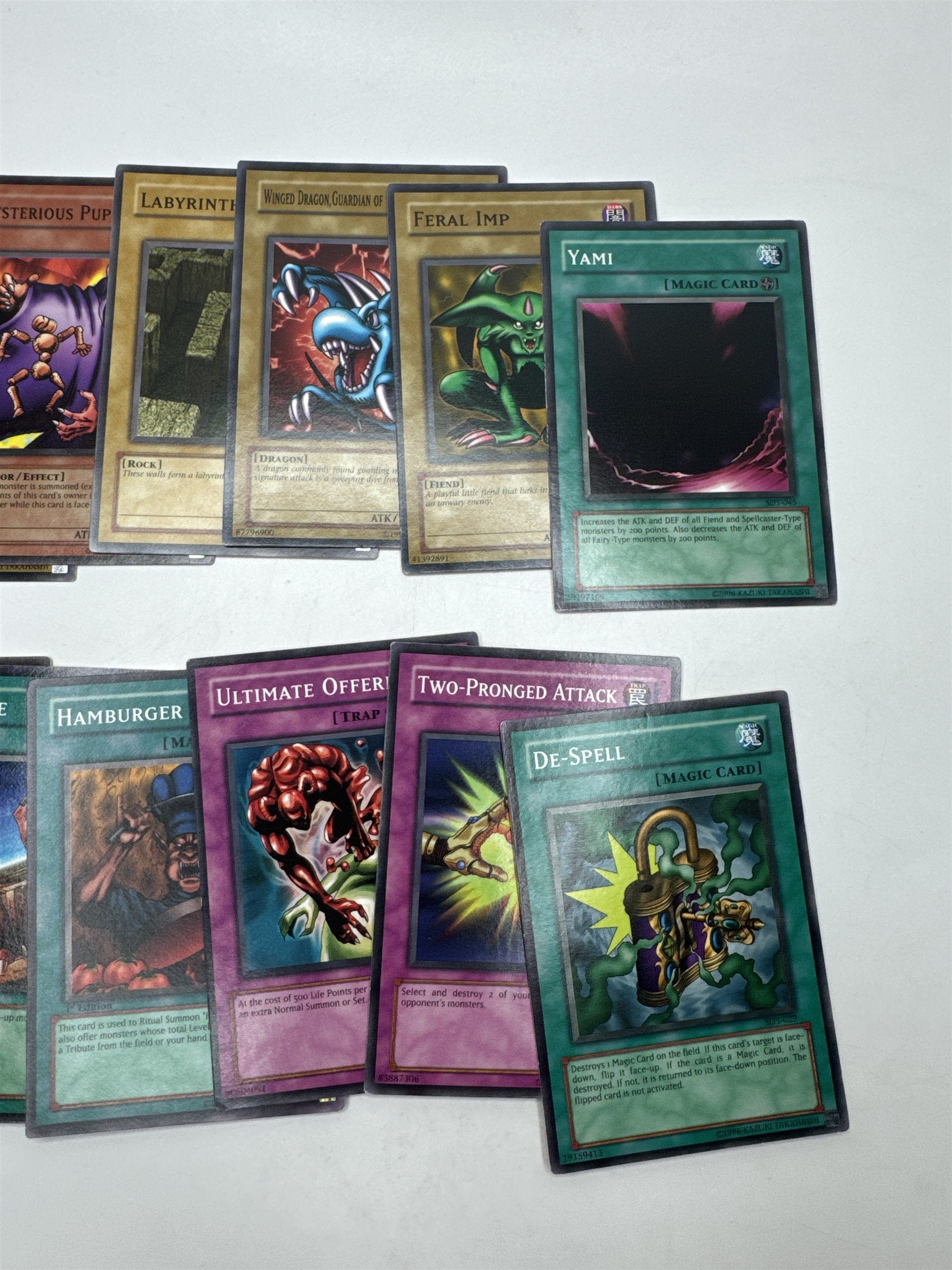 Lot of 12 Random Assorted Yu-Gi-Oh! Cards Vintage 1996 (As Pictured)