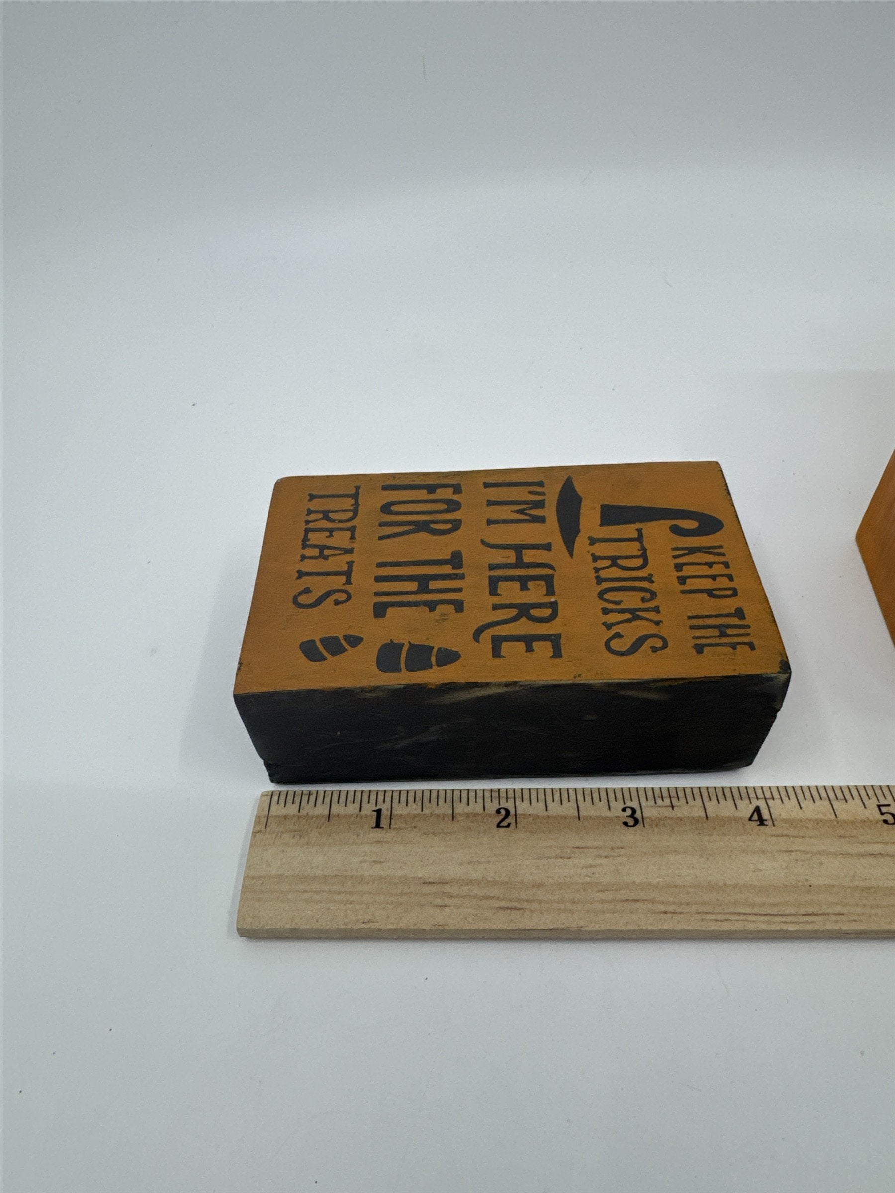 Set of Five Halloween Wooden Painted Blocks Witch, Pumpkin, Halloween Decor